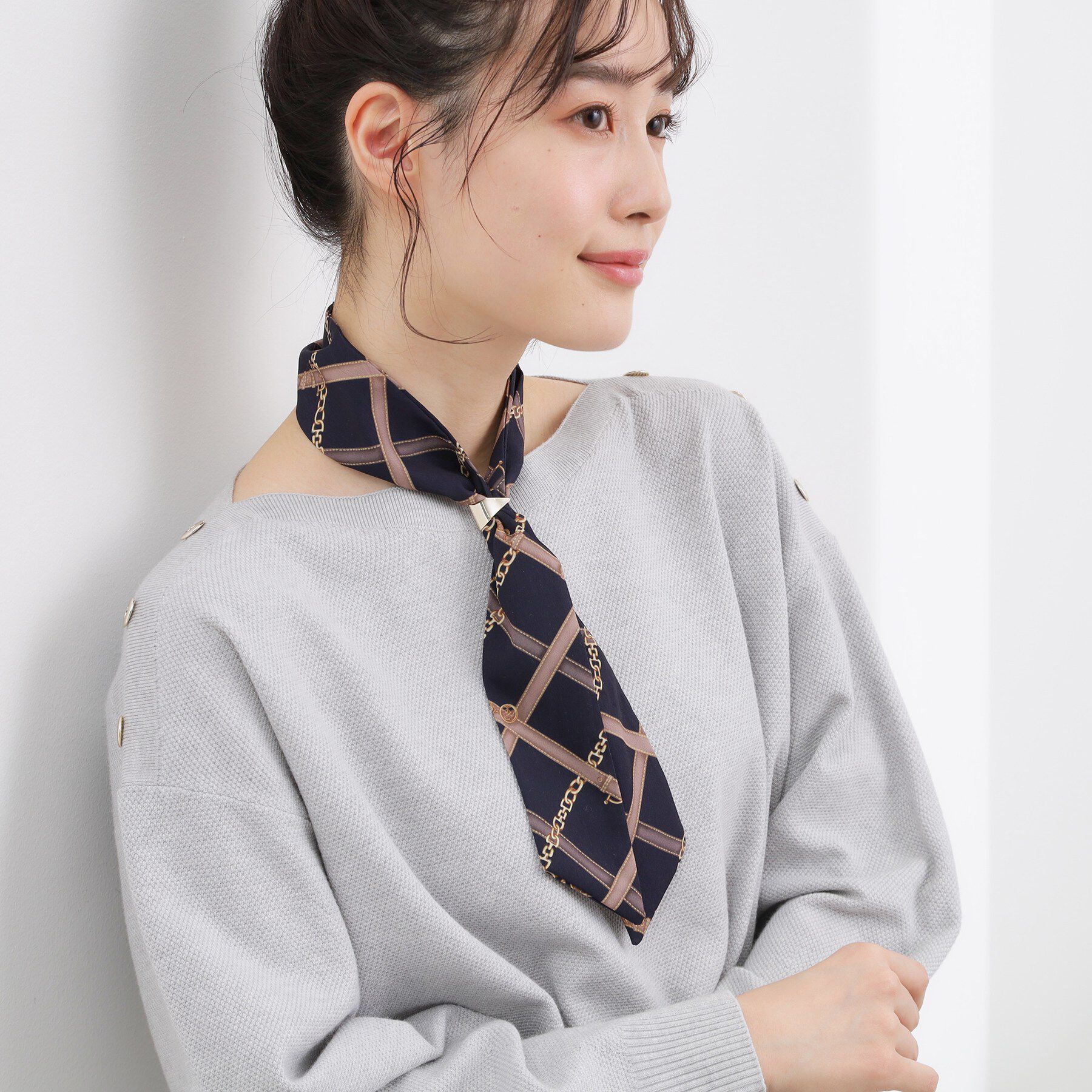 grove「ナロースカーフ【スカーフリング付】」|バンダナ・スカーフ|