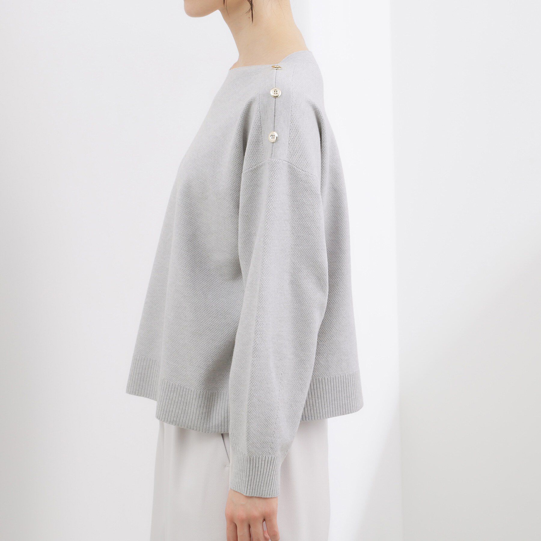 grove「【おうちで洗える】顔周りすっきり、ボートネックニット」|ニット・セーター|