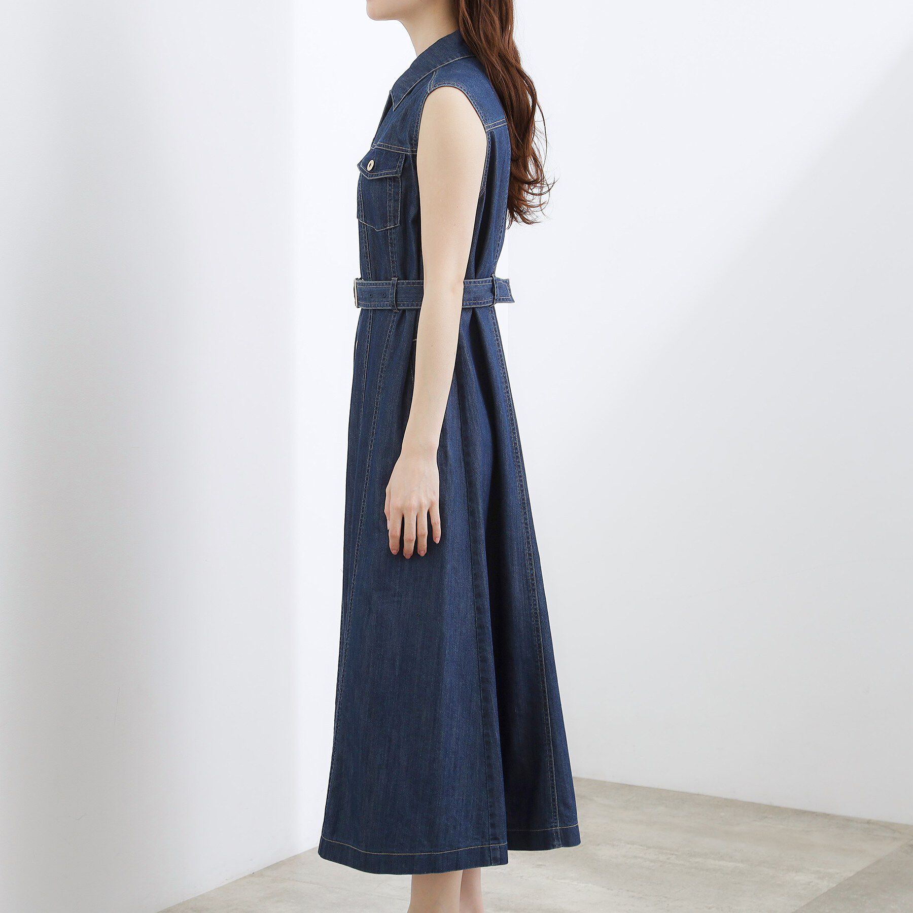 grove「【貴島明日香さん着用】デニムフレアワンピース」|ワンピース|