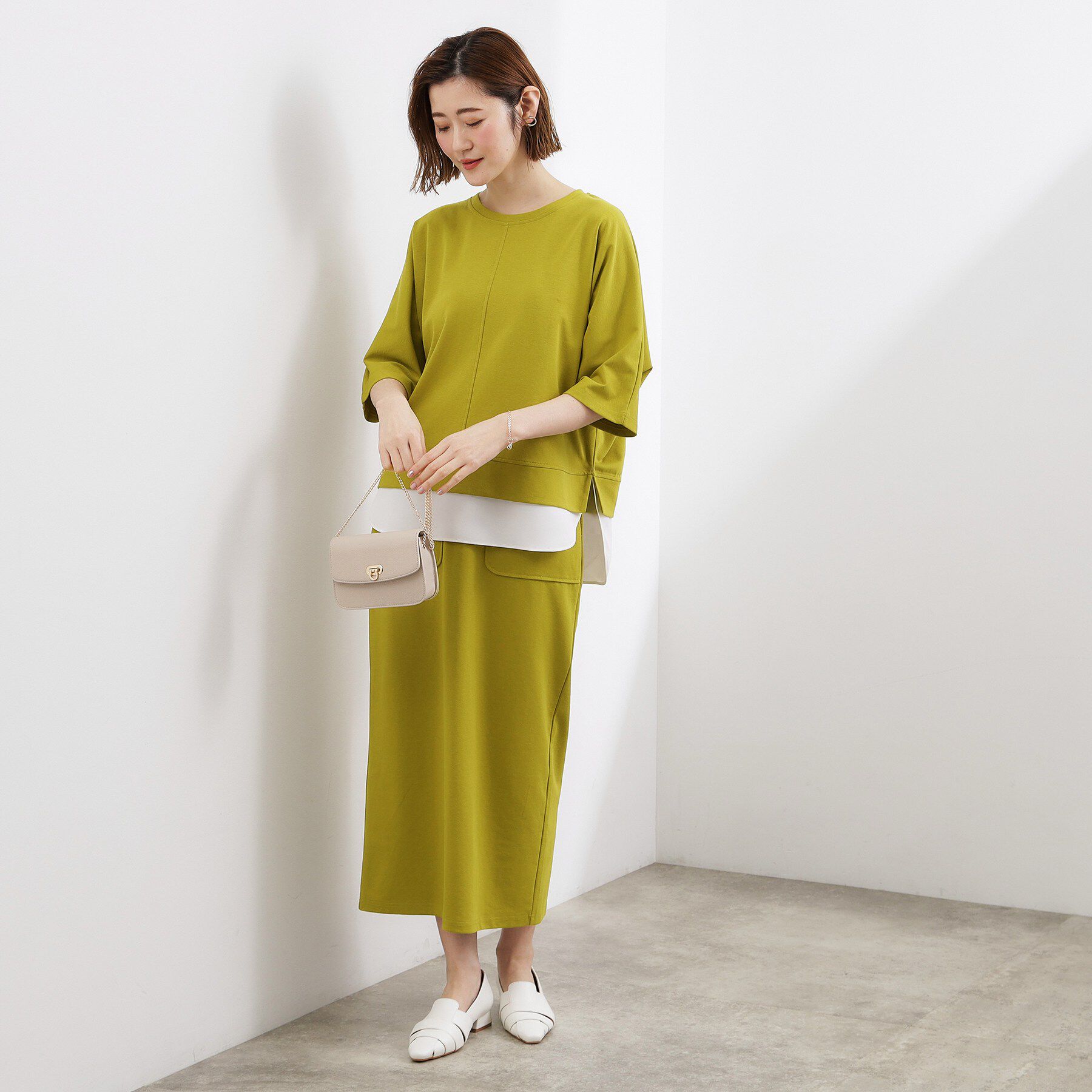 grove「【時短コーデ】シルキーポンチレイヤード風セットアップ」|スーツ|