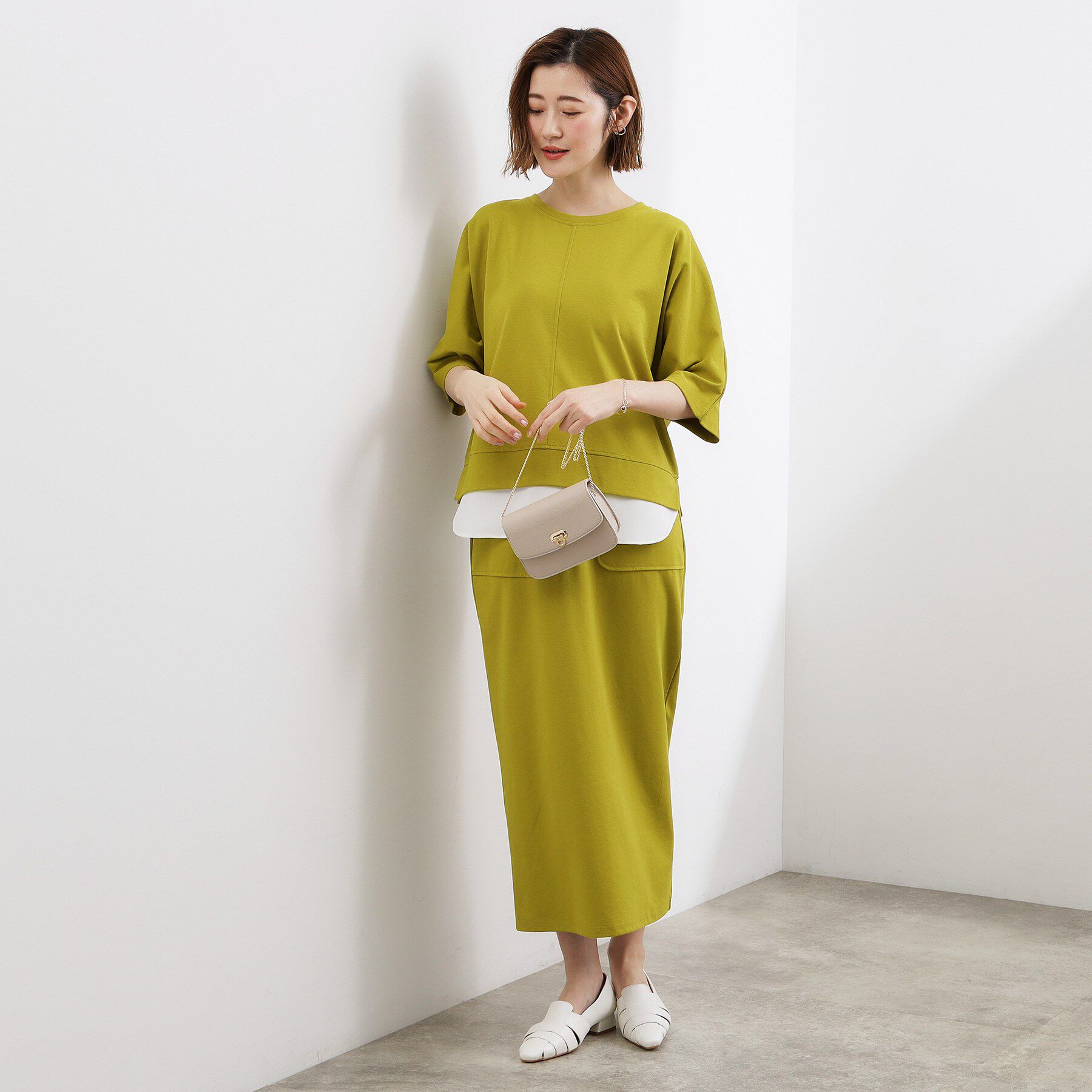 grove「【時短コーデ】シルキーポンチレイヤード風セットアップ」|スーツ|