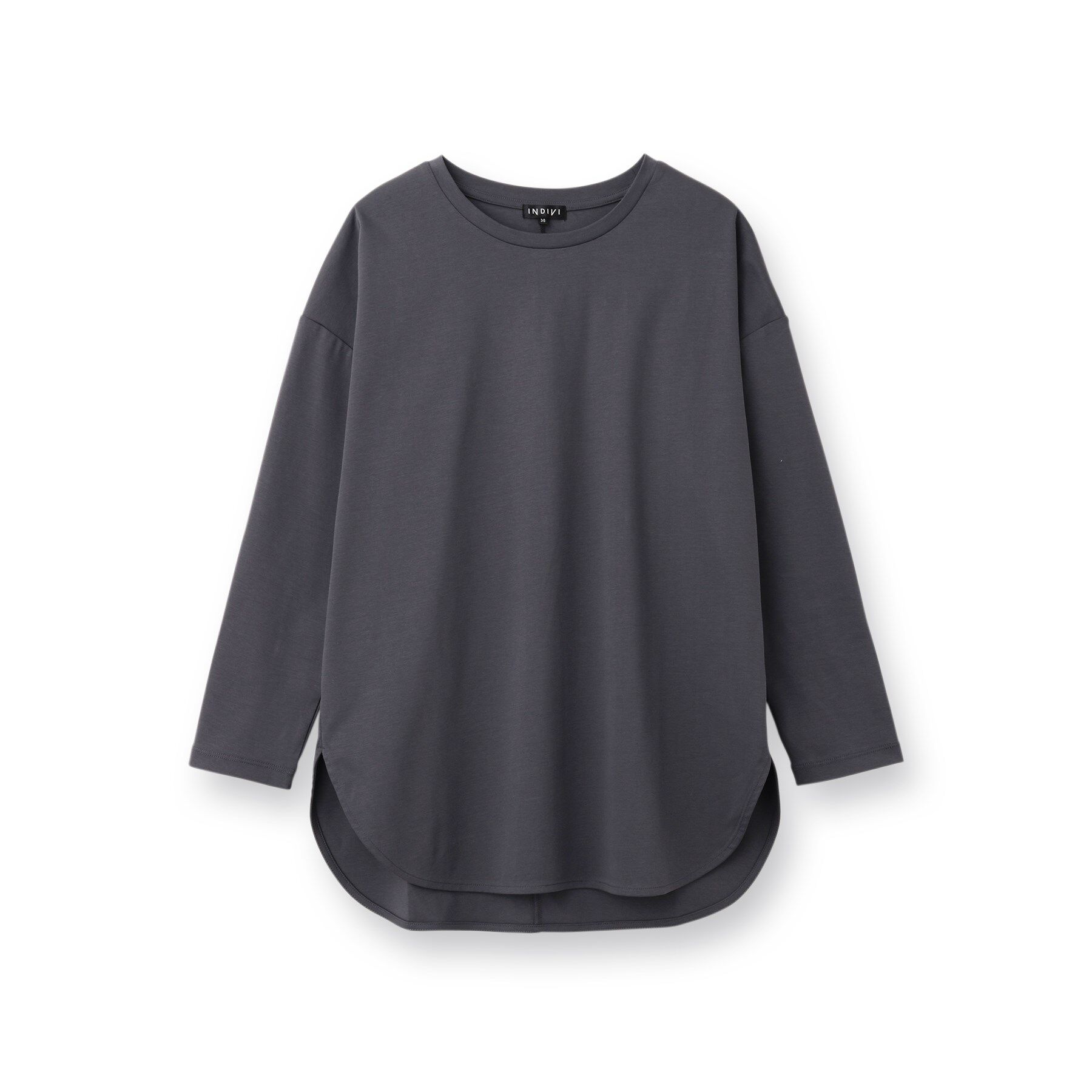 INDIVI「【洗える／コットン100％】ラウンドヘムシンプルカットソー」|Tシャツ・カットソー|