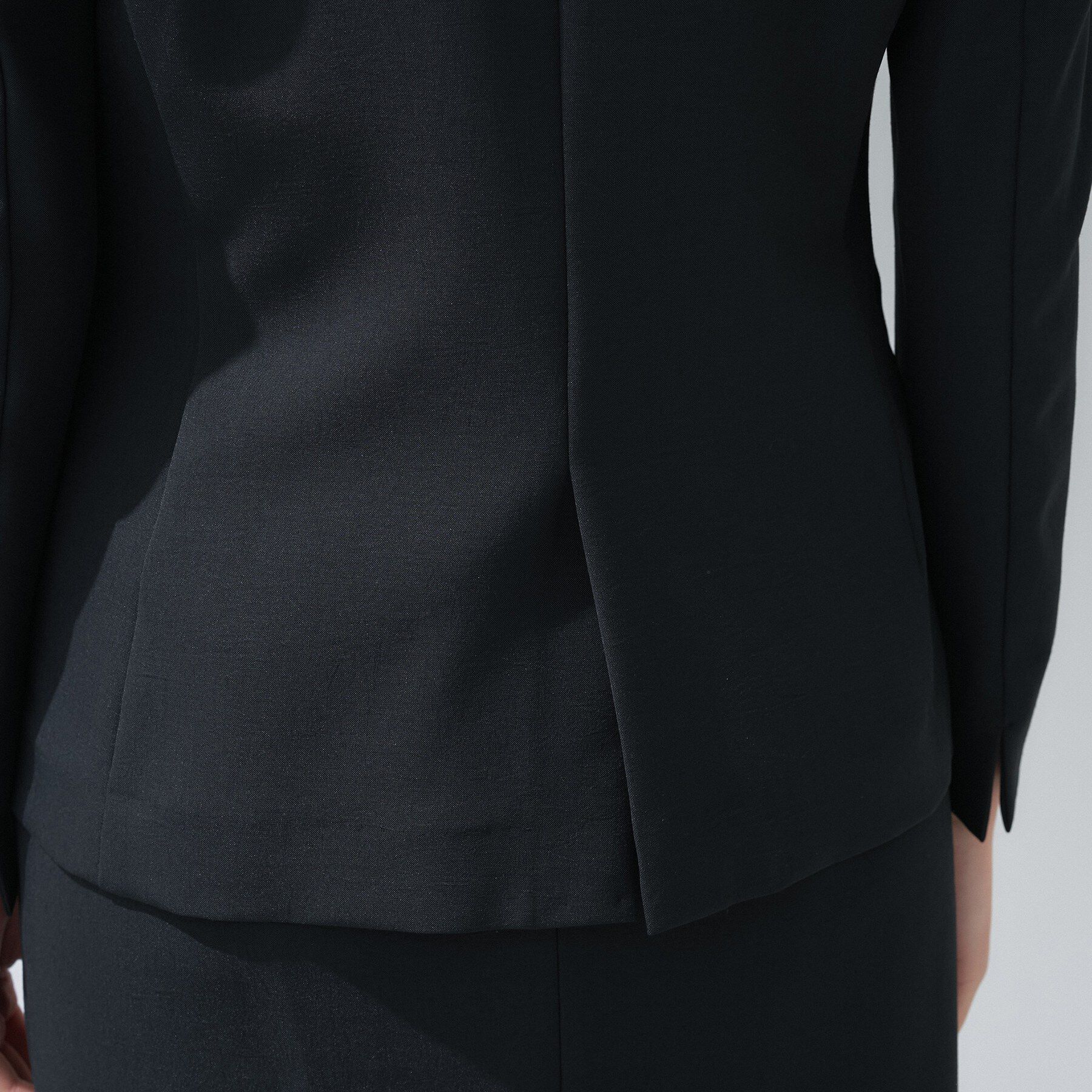 INDIVI「【定番スーツ／UVケア／洗える】ウール調ノーカラージャケット」|スーツ|