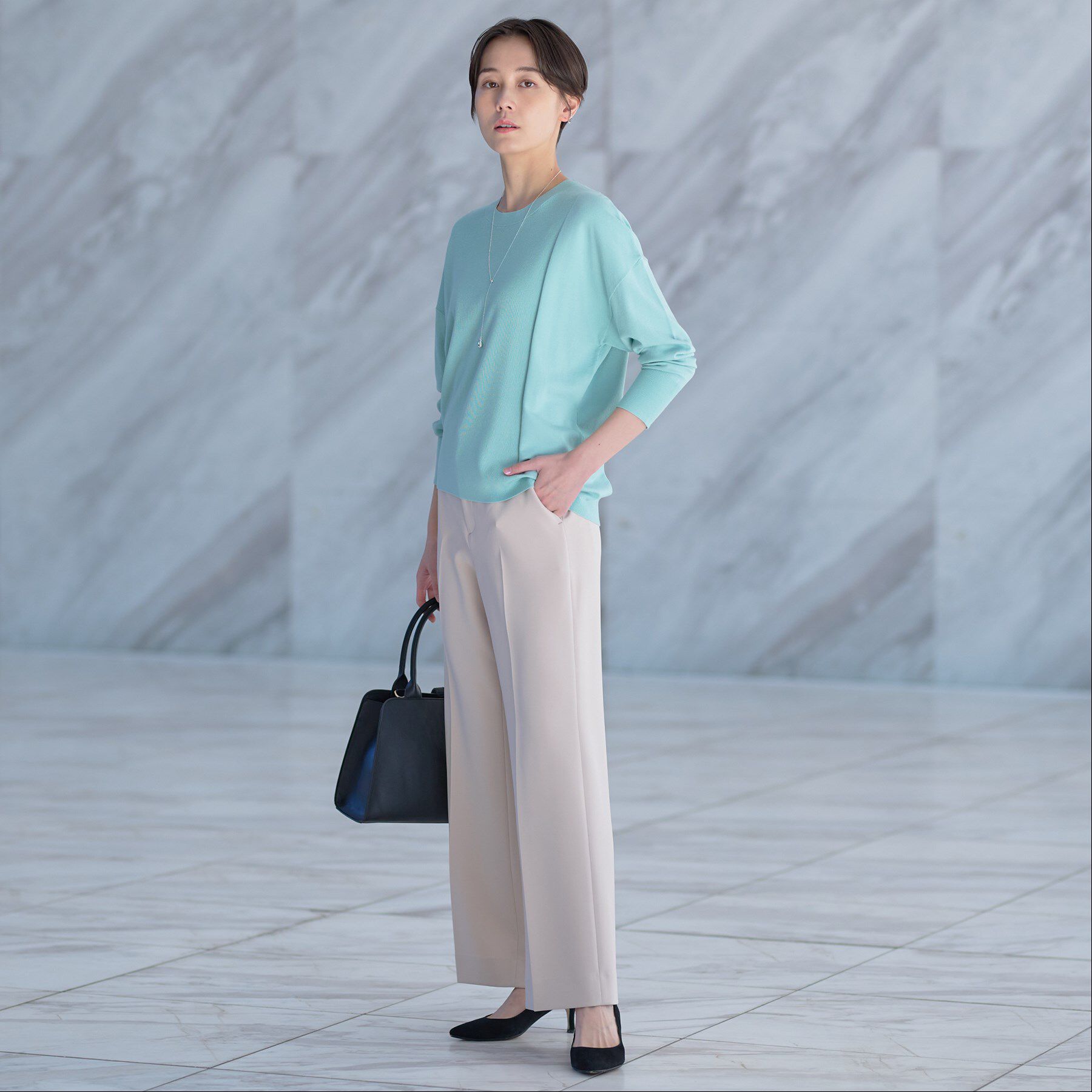 INDIVI「【復活！褒められパンツ】ストレッチ ワイドパンツ」|その他|