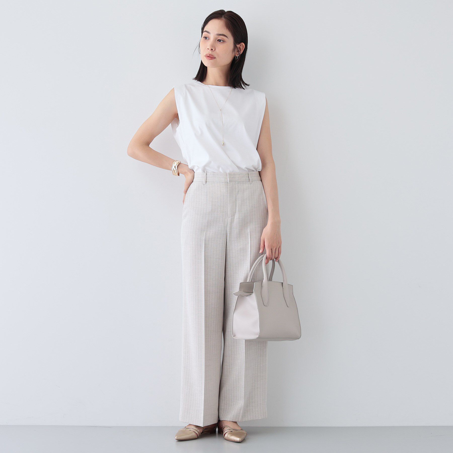 INDIVI「【洗える】きれいめノースリーブトップス」|Tシャツ・カットソー|