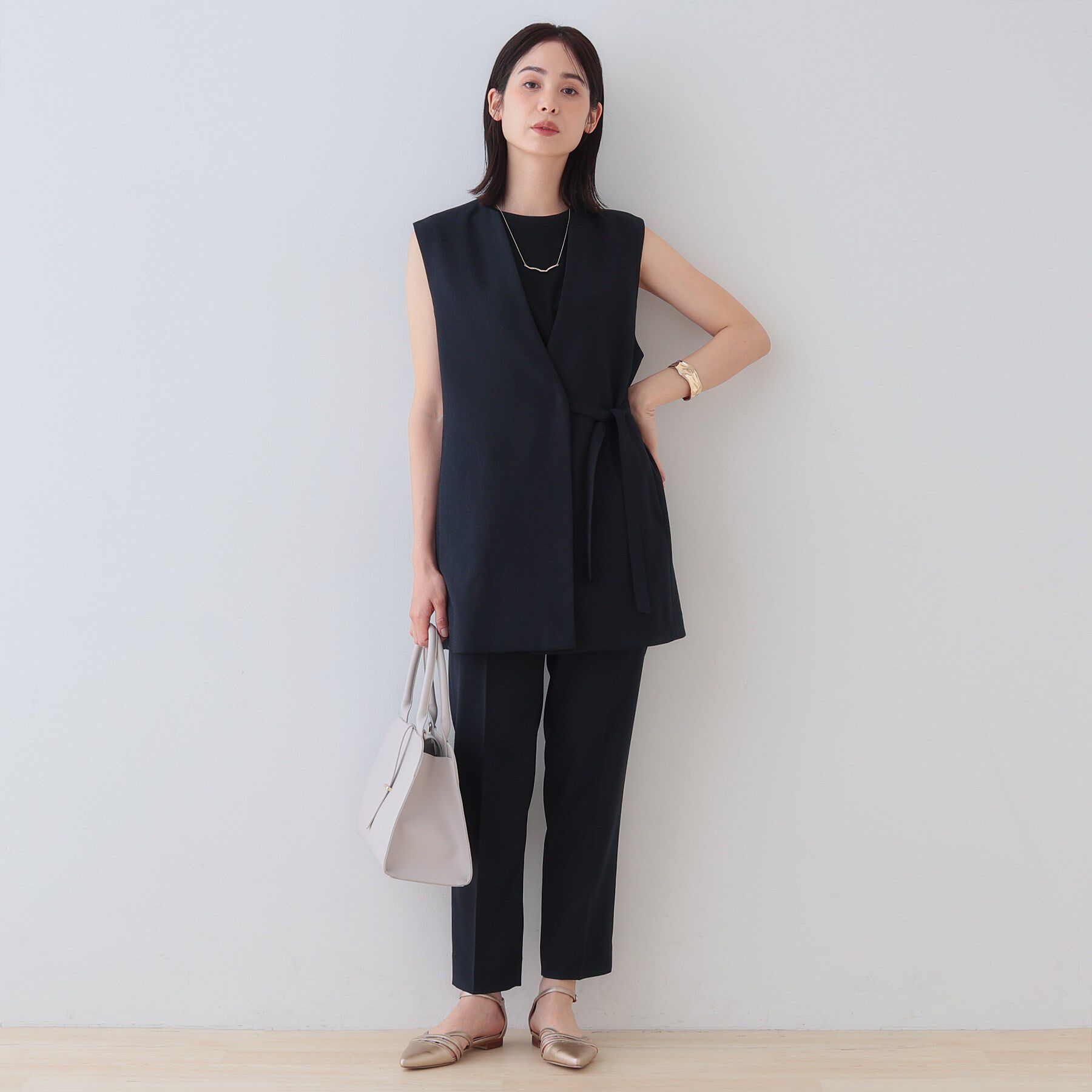 INDIVI「【こなれSETUP】リネンライクジレジャケット」|ベスト・ジレ|