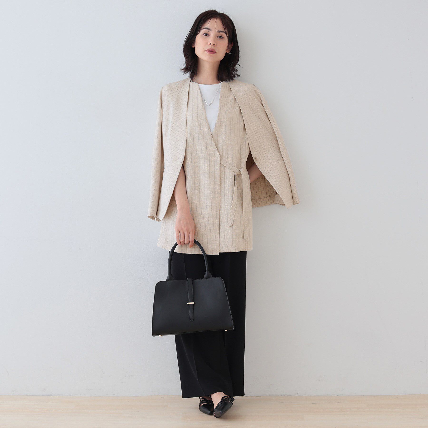 INDIVI「【こなれSETUP】リネンライクジレジャケット」|ベスト・ジレ|