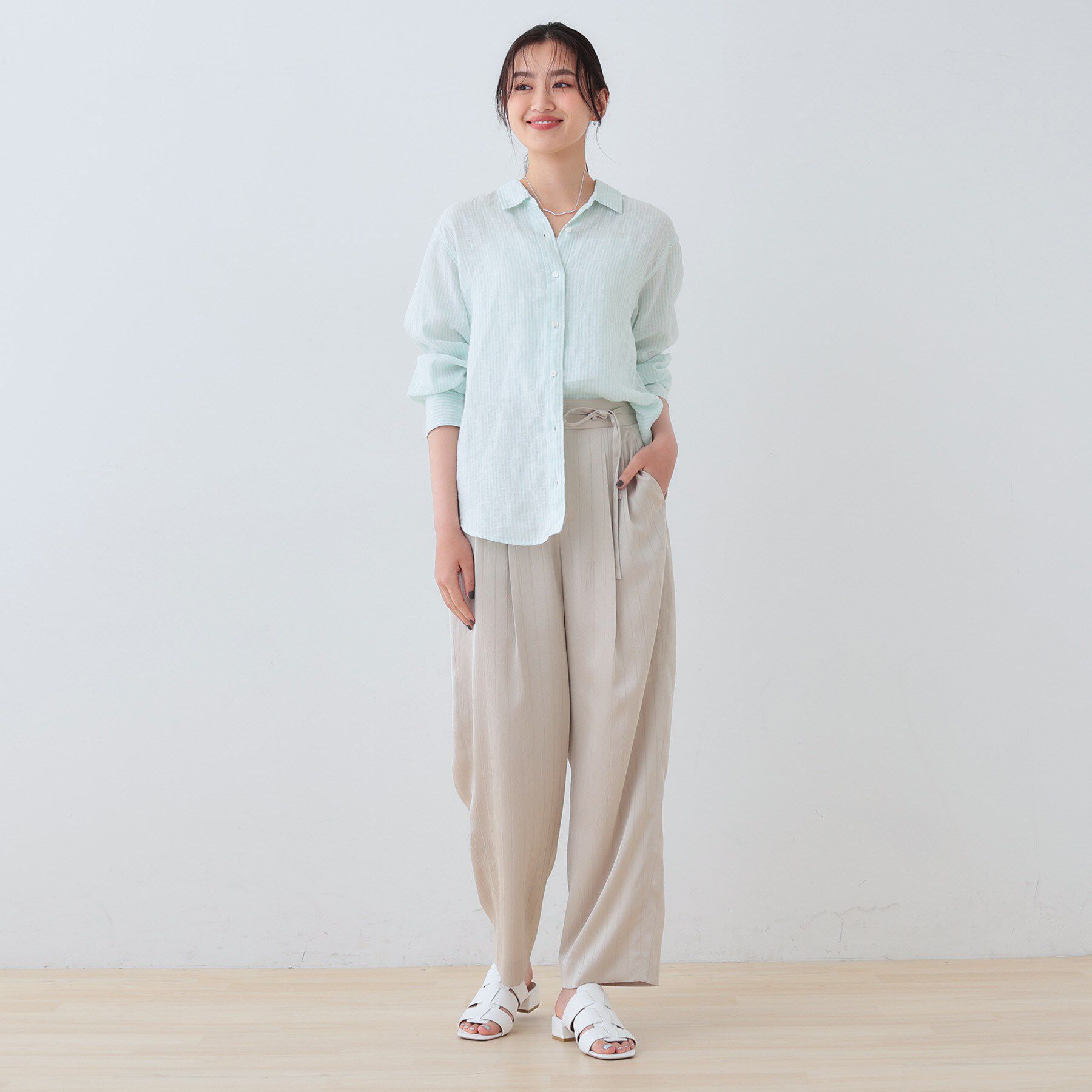 INDIVI「【毎年人気！／フレンチリネン】ベーシックシャツ」|シャツ・ブラウス|