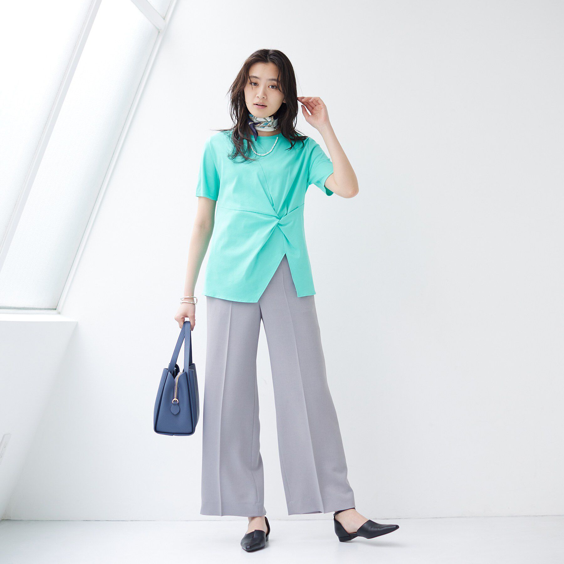 INDIVI「【洗える】ねじりデザインTシャツ」|Tシャツ・カットソー|