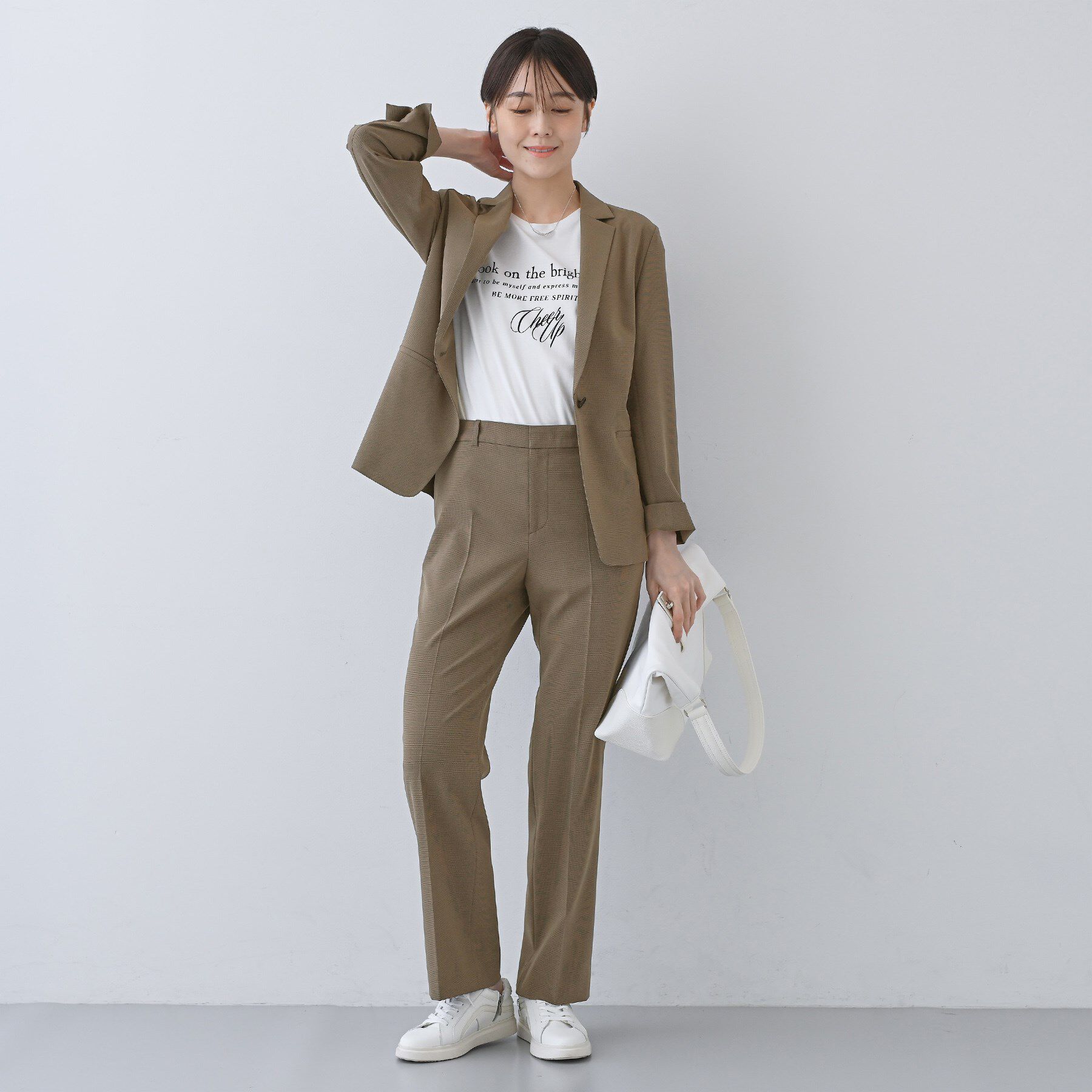 INDIVI「【洗える／夏スーツ】ミニ千鳥柄テーラードカラージャケット」|テーラードジャケット|