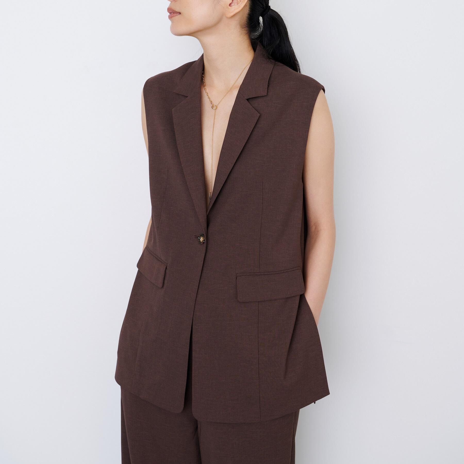 GALLEST「【セットアップ対応】リネンライクジレジャケット【カセット服/通勤・オフィス】」|ベスト・ジレ|