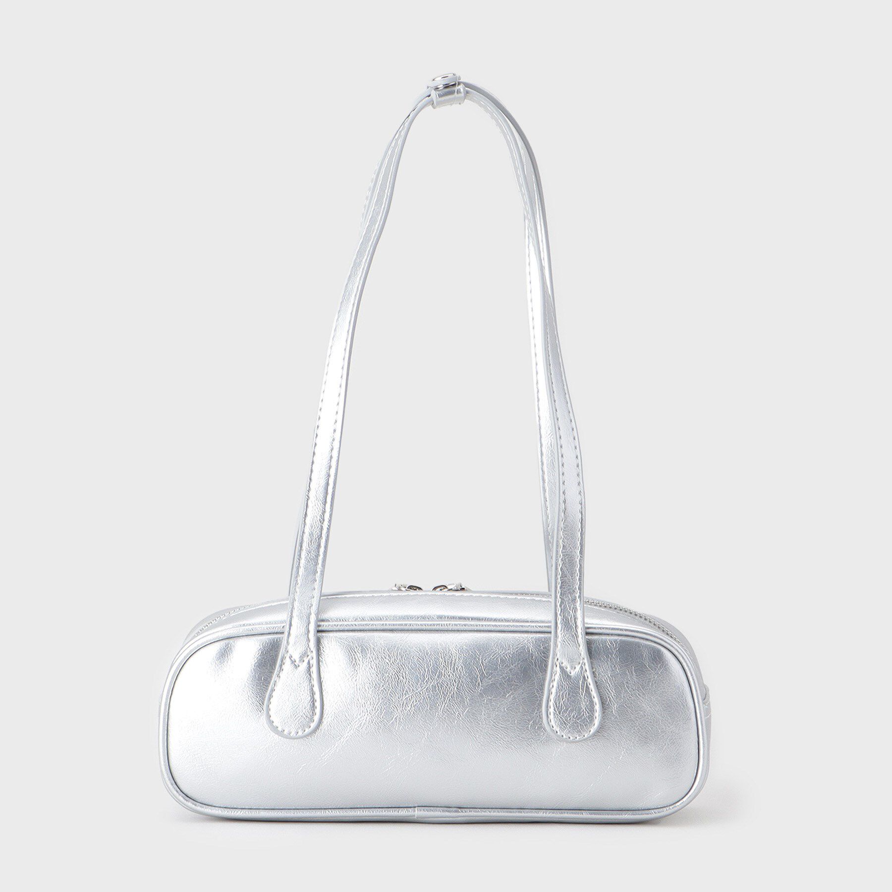 GALLEST「スクエアスモールボストン」|ハンドバッグ|シルバー(006)