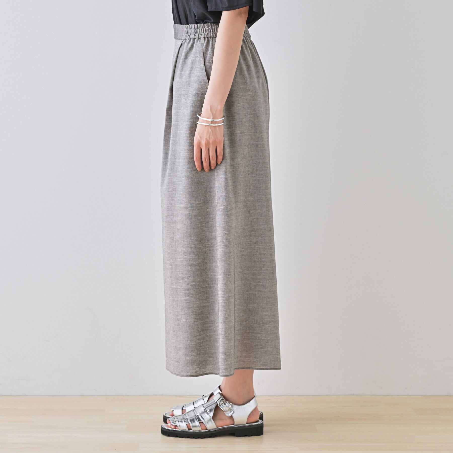 INDIVI「【洗える／清涼感◎】ワイドフレアパンツ／スカーチョ」|その他|