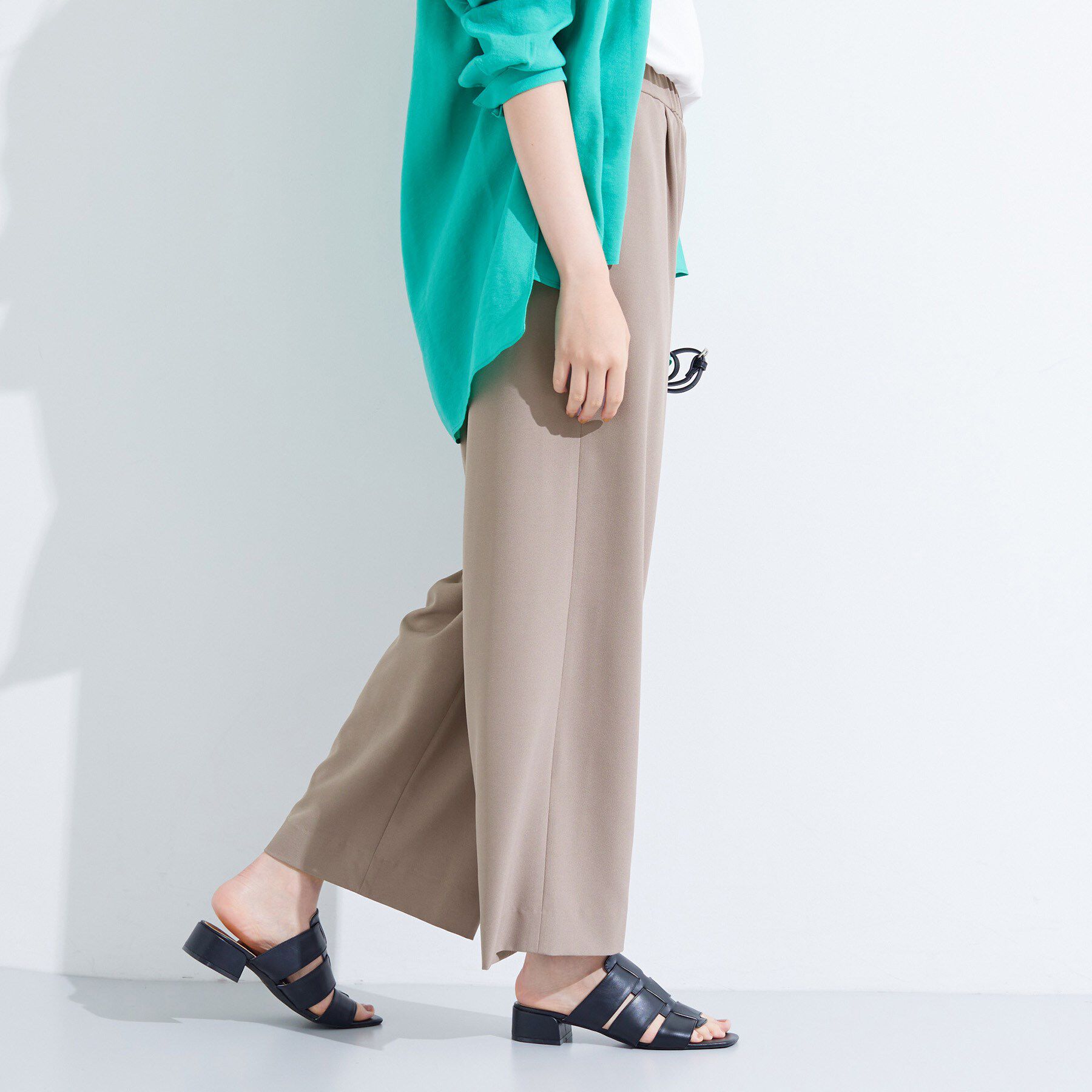 INDIVI「【UVケア／SETUP可能】エアリージョーゼット ワイドパンツ」|その他|