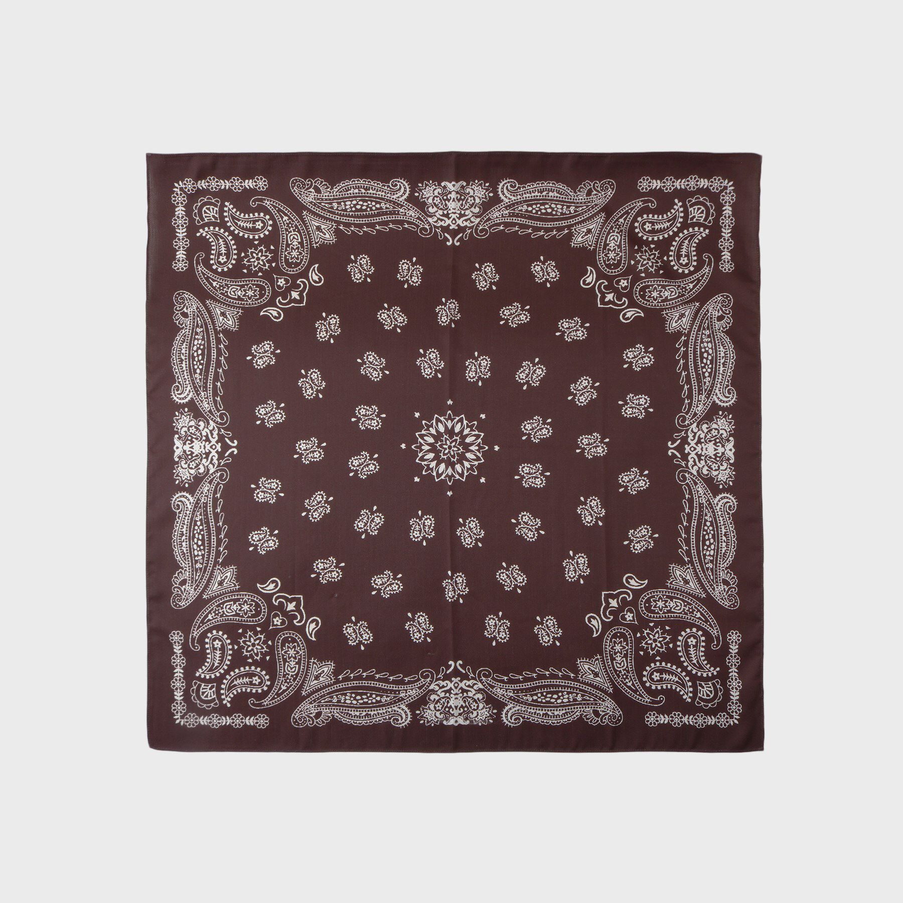 INDIVI「リネン調ペーズリースカーフ」|バンダナ・スカーフ|ブラウン(544)