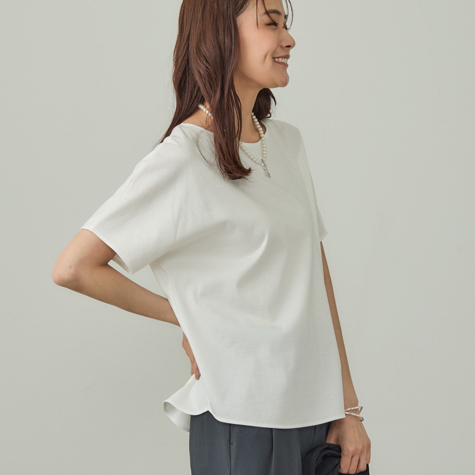 INDIVI「【インナーとしても活躍！】シンプルTシャツ」|Tシャツ・カットソー|