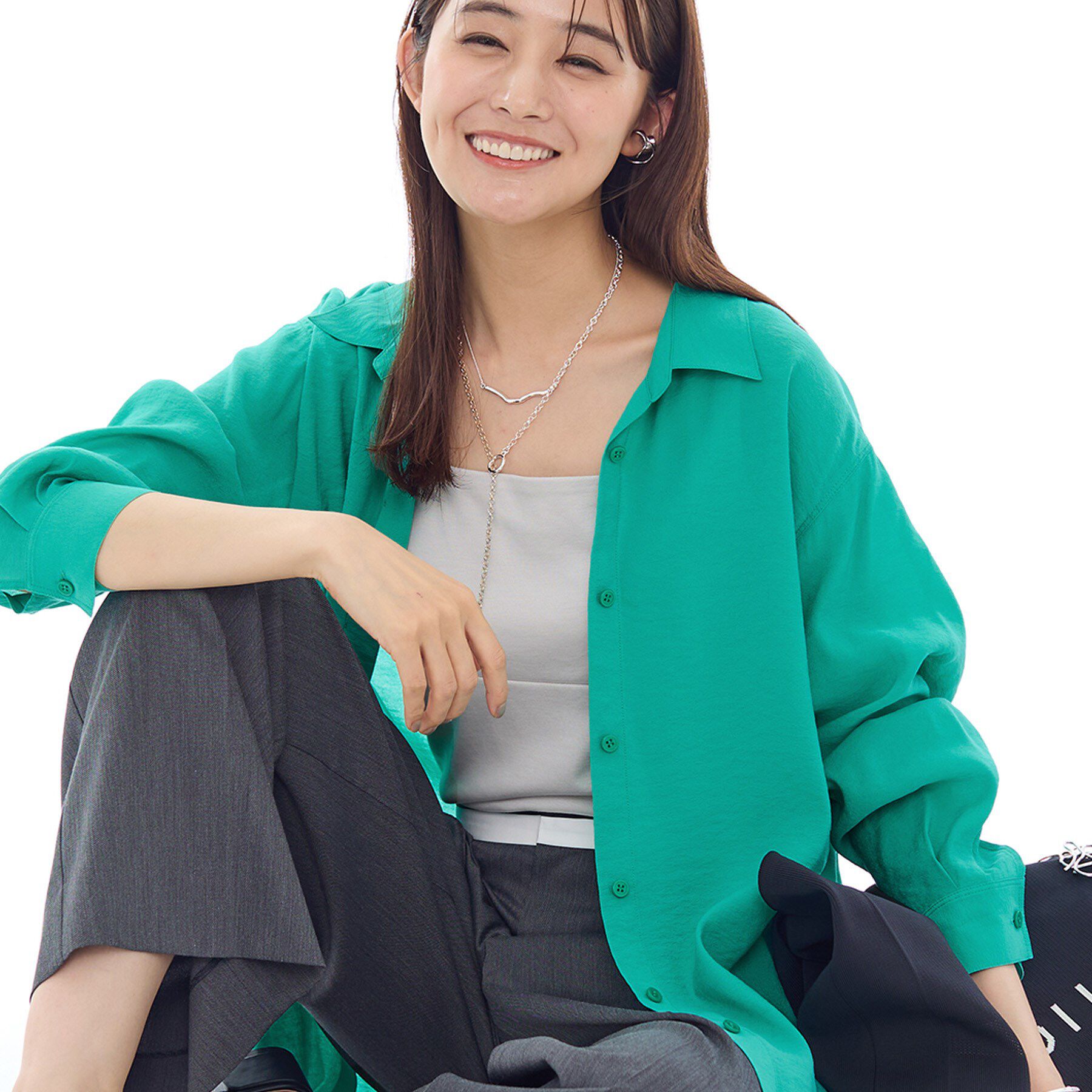 INDIVI「【体型カバー／清涼感】シアーオーバーシャツ」|シャツ・ブラウス|