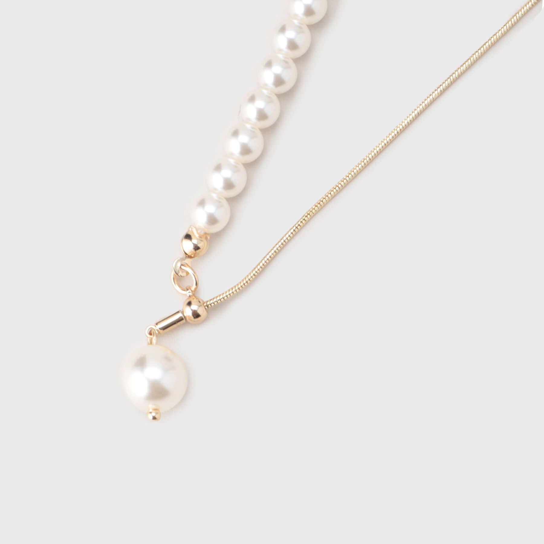 INDIVI「パール調バイカラーネックレス」|ネックレス|