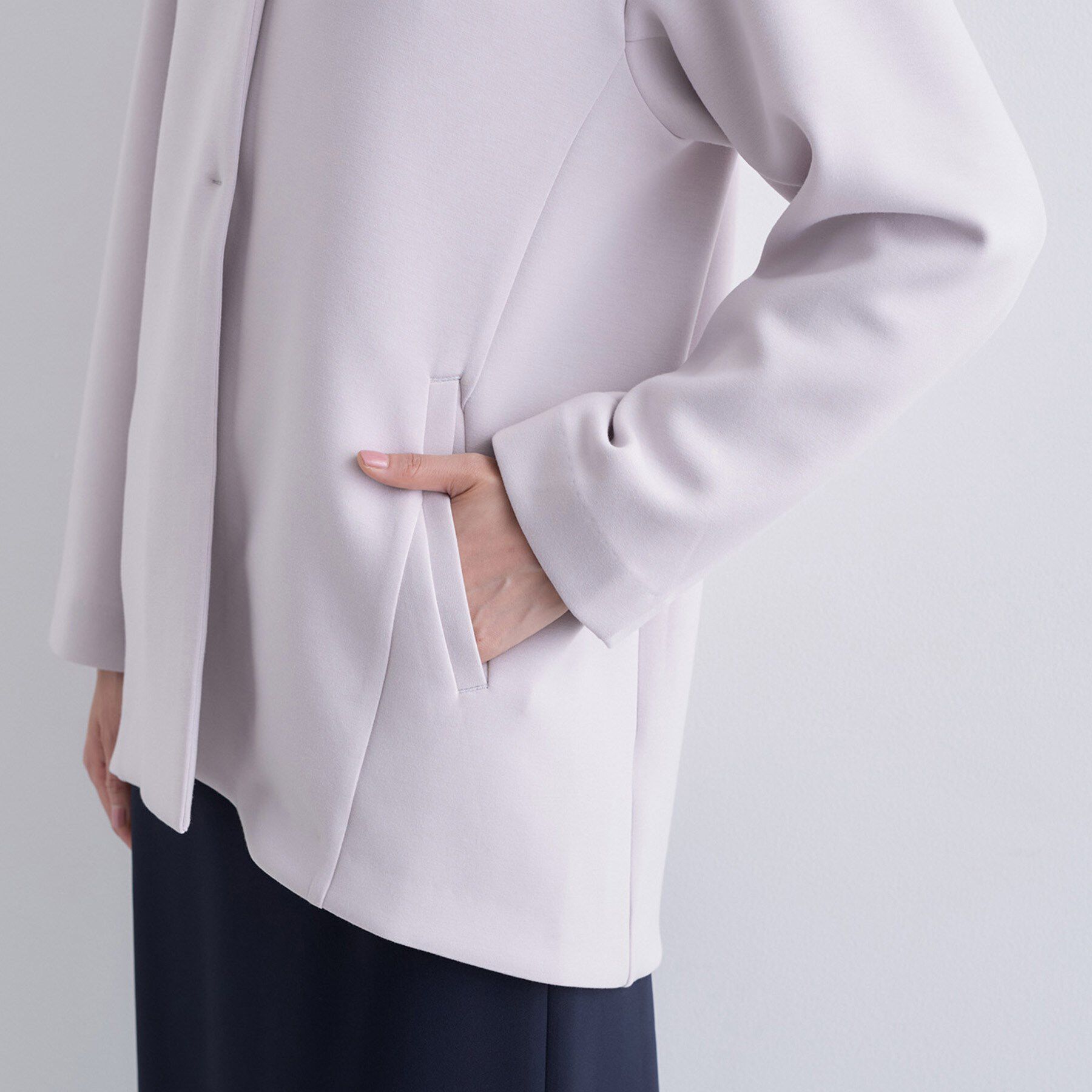 INDIVI「【軽羽織り】フーディーライトコート」|ブルゾン・スタジャン|