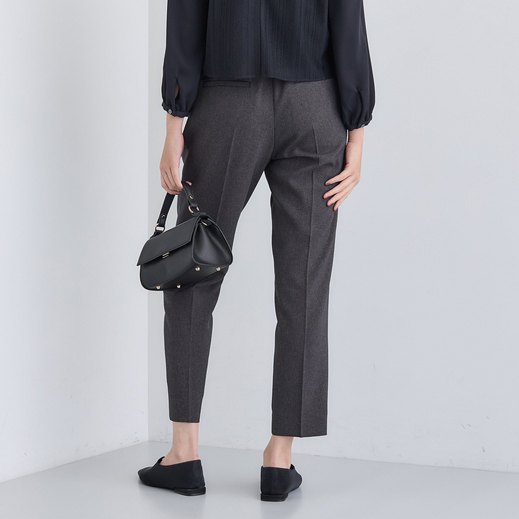 INDIVI「【洗える／通勤／スーツ】メランジストレッチ テーパードパンツ」|スーツ|