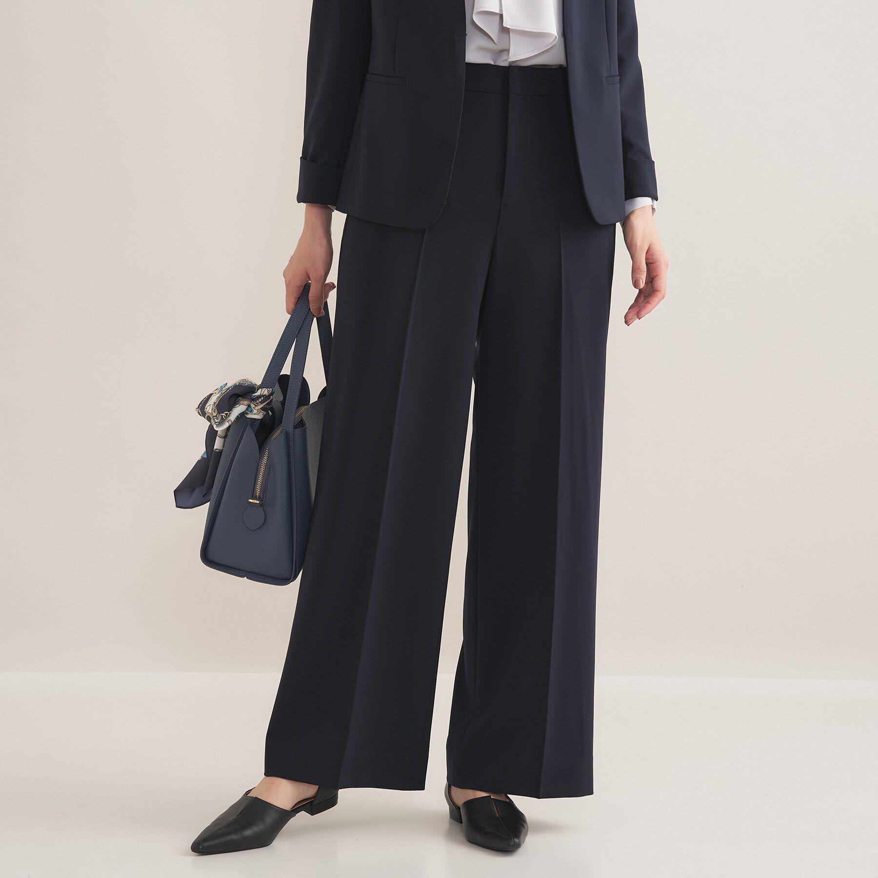 INDIVI「【通勤スーツ／洗える】ストレッチワイドパンツ」|スーツ|
