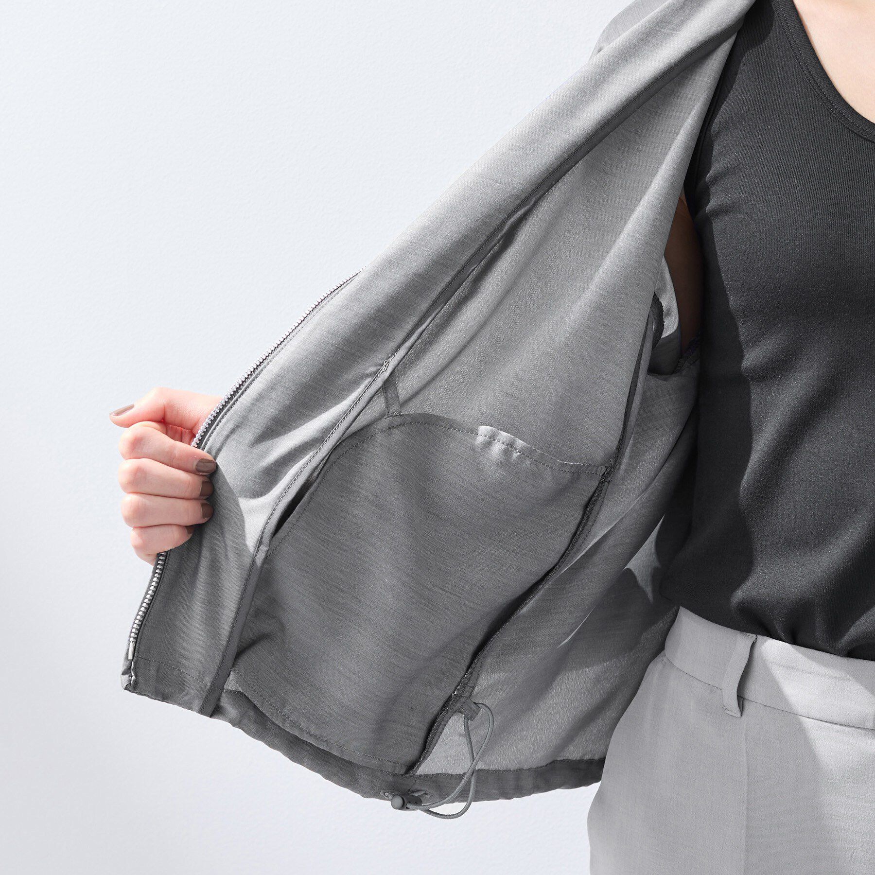 INDIVI「【洗える／大人シアー】エアリー バルーンブルゾン」|ブルゾン・スタジャン|