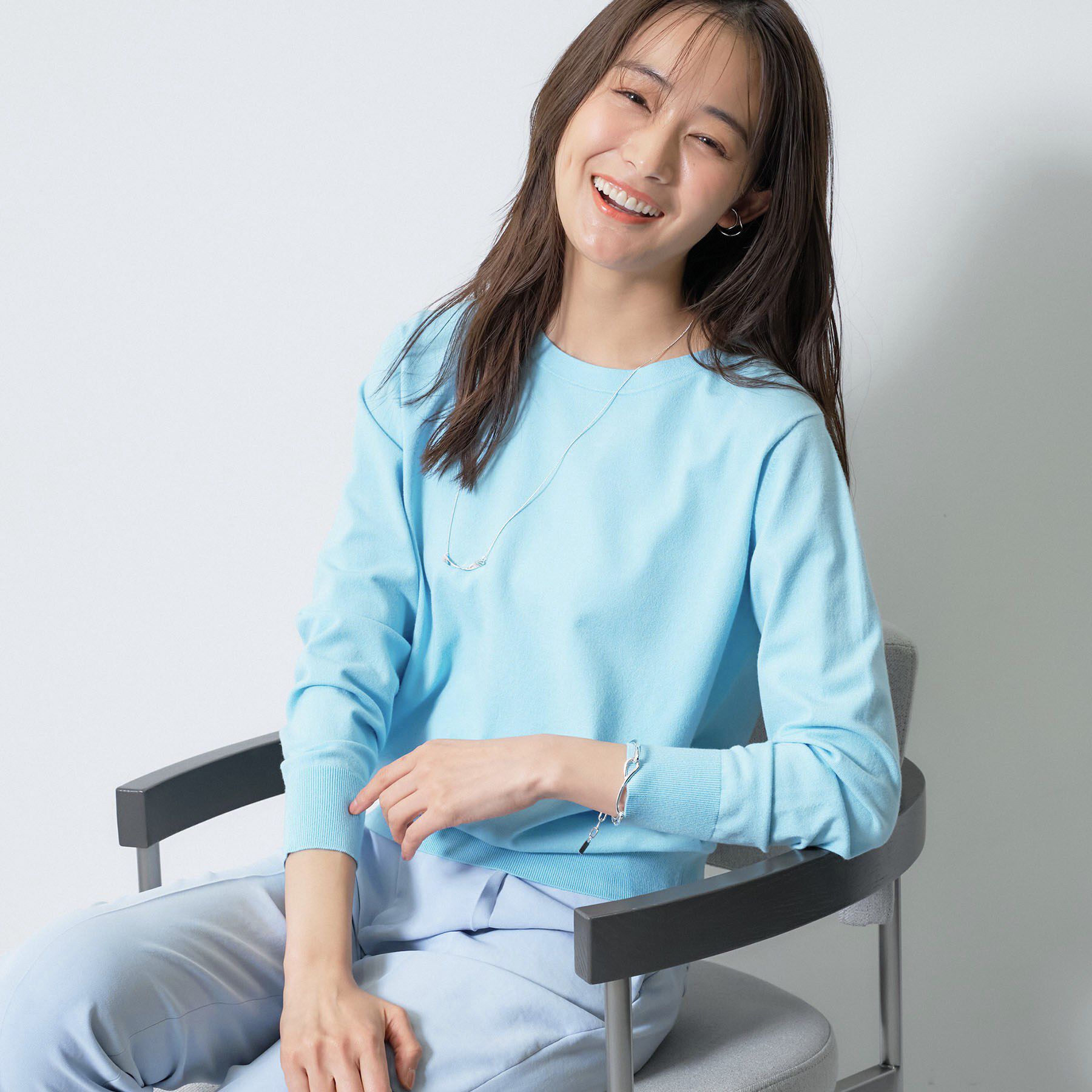 INDIVI「【洗える／アンサンブル可能】ドルマンスリーブニット」|ニット・セーター|ブルー(092)