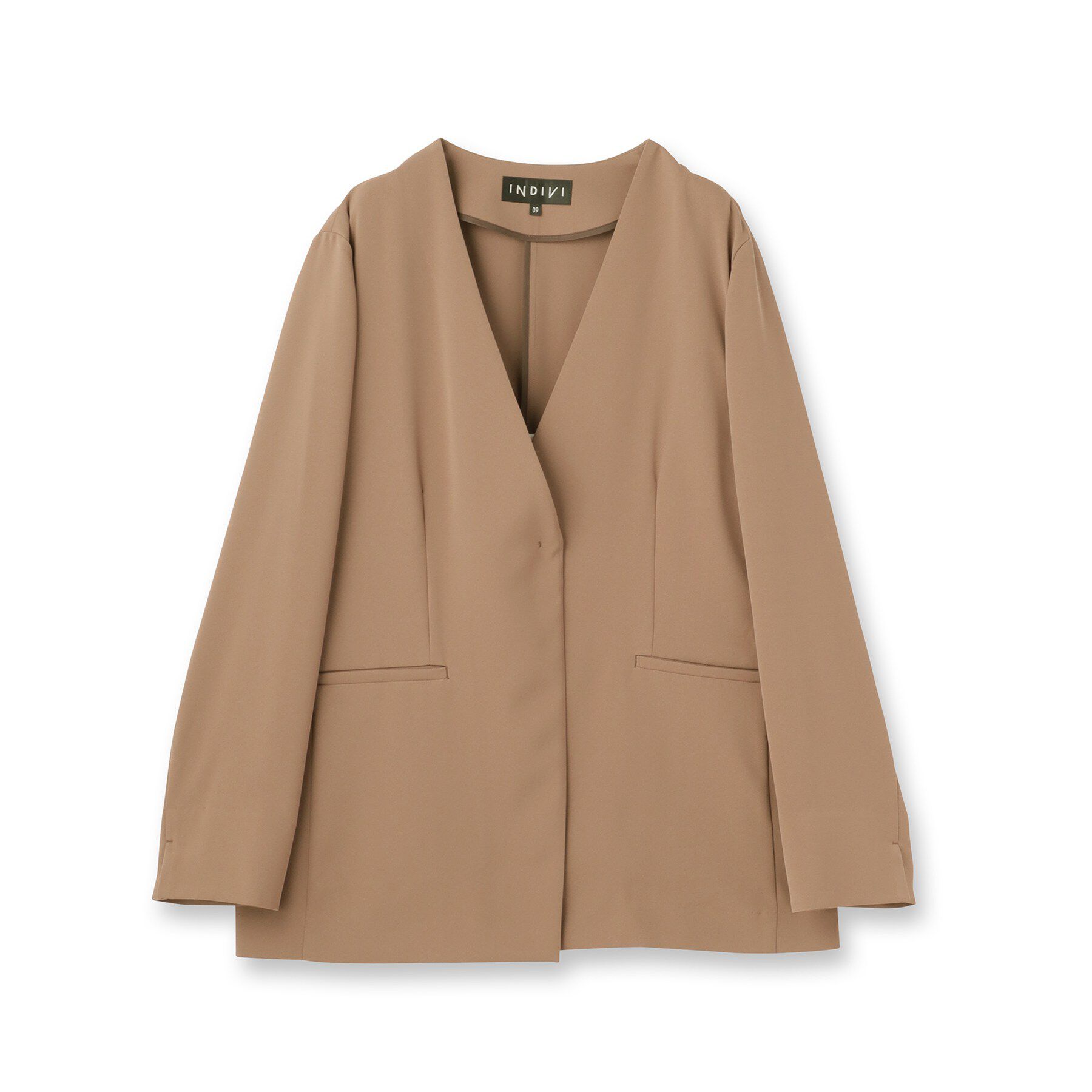 INDIVI「【さらに軽く軽快！／着る日傘】ノーカラージャケット」|ノーカラージャケット|