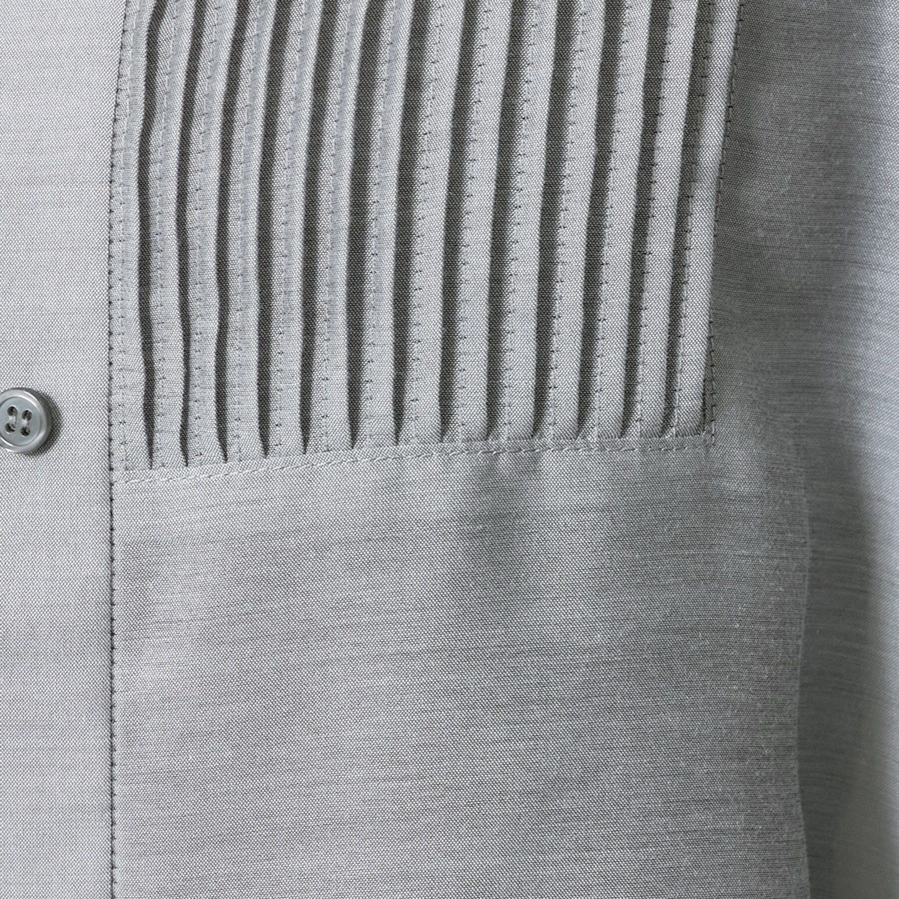 INDIVI「【洗える】シアーシャンブレーピンタックブラウス」|シャツ・ブラウス|