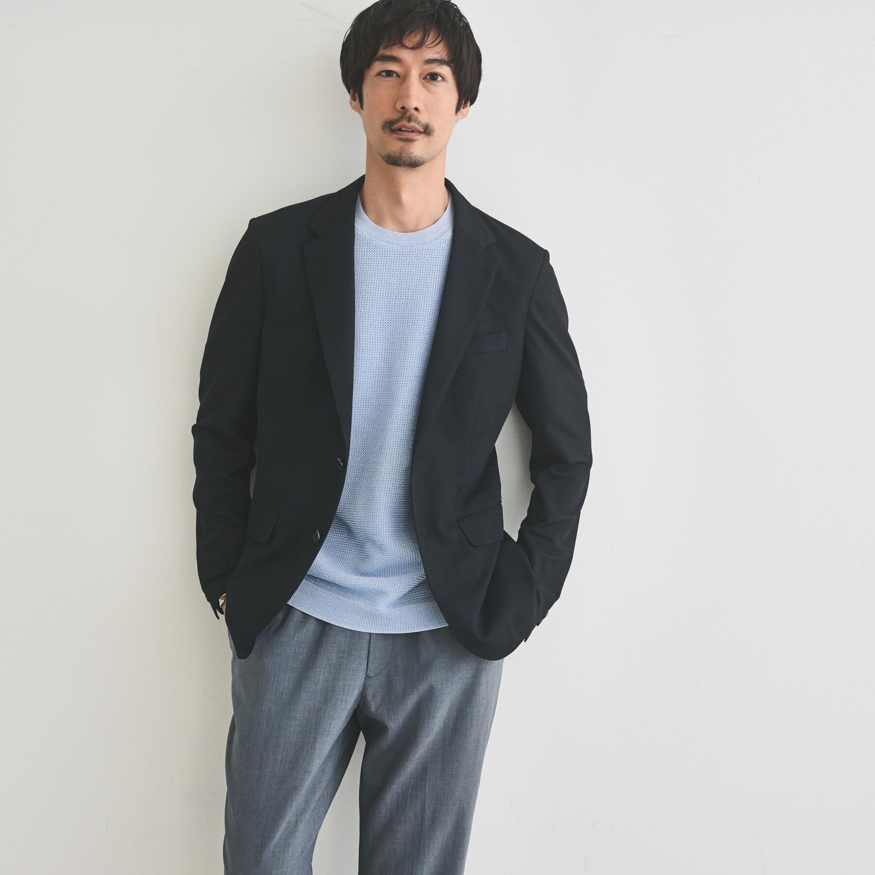 TAKEO KIKUCHI「テクスチャーニット コンビ カットソー」|Tシャツ・カットソー|