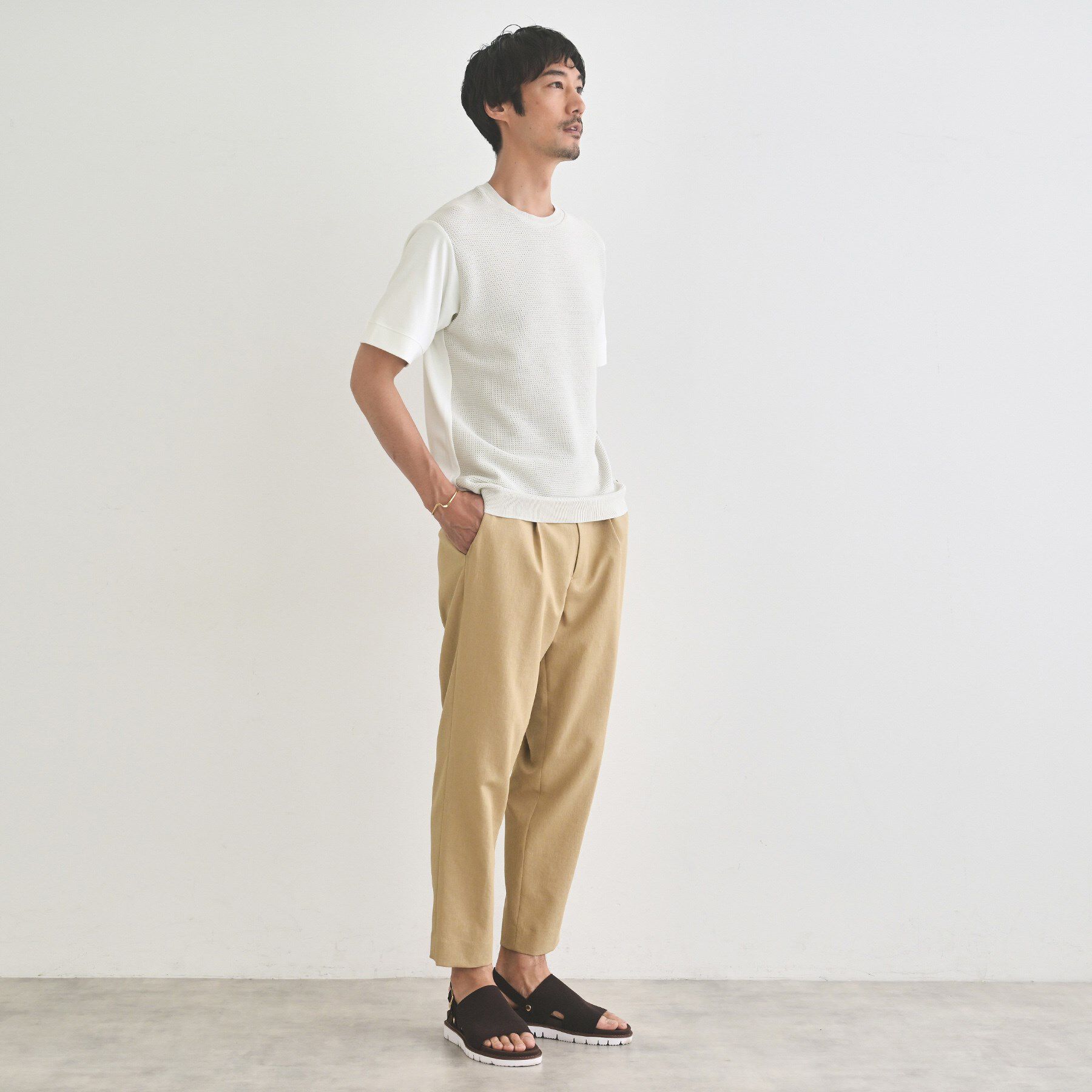 TAKEO KIKUCHI「テクスチャーニット コンビ カットソー」|Tシャツ・カットソー|