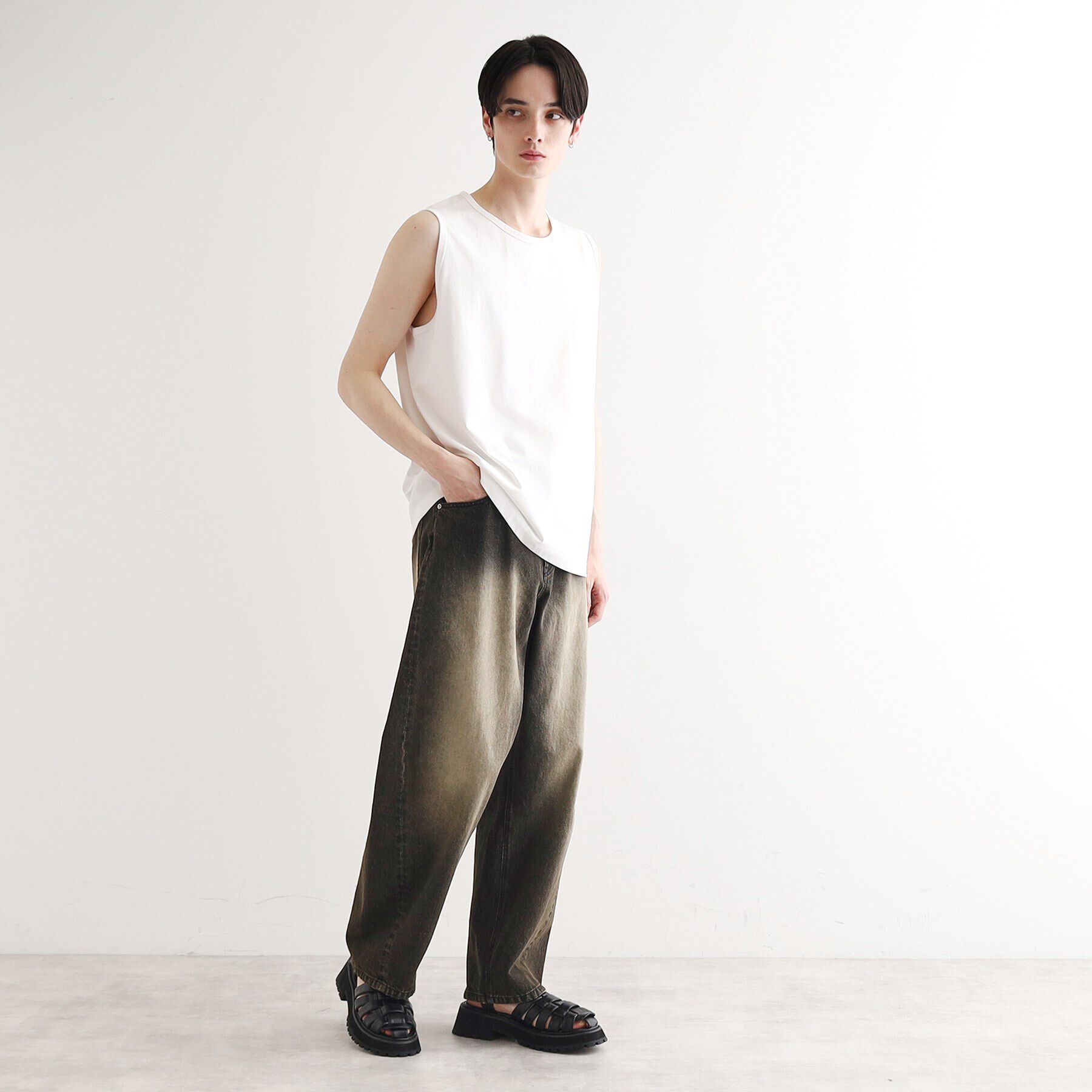 tk.TAKEO KIKUCHI「【接触冷感／UVカット／抗菌】フレンドリークールノースリーブカットソー」|Tシャツ・カットソー|