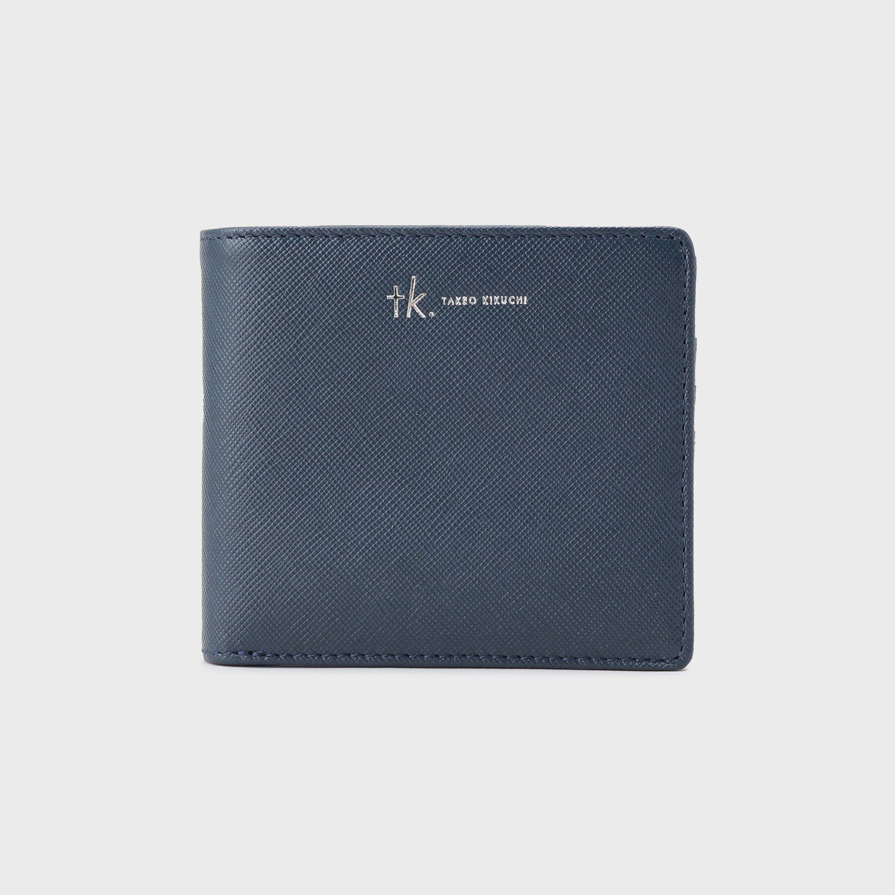 tk.TAKEO KIKUCHI「【牛革】サフィアーノ二つ折り財布」|財布|ネイビー(094)