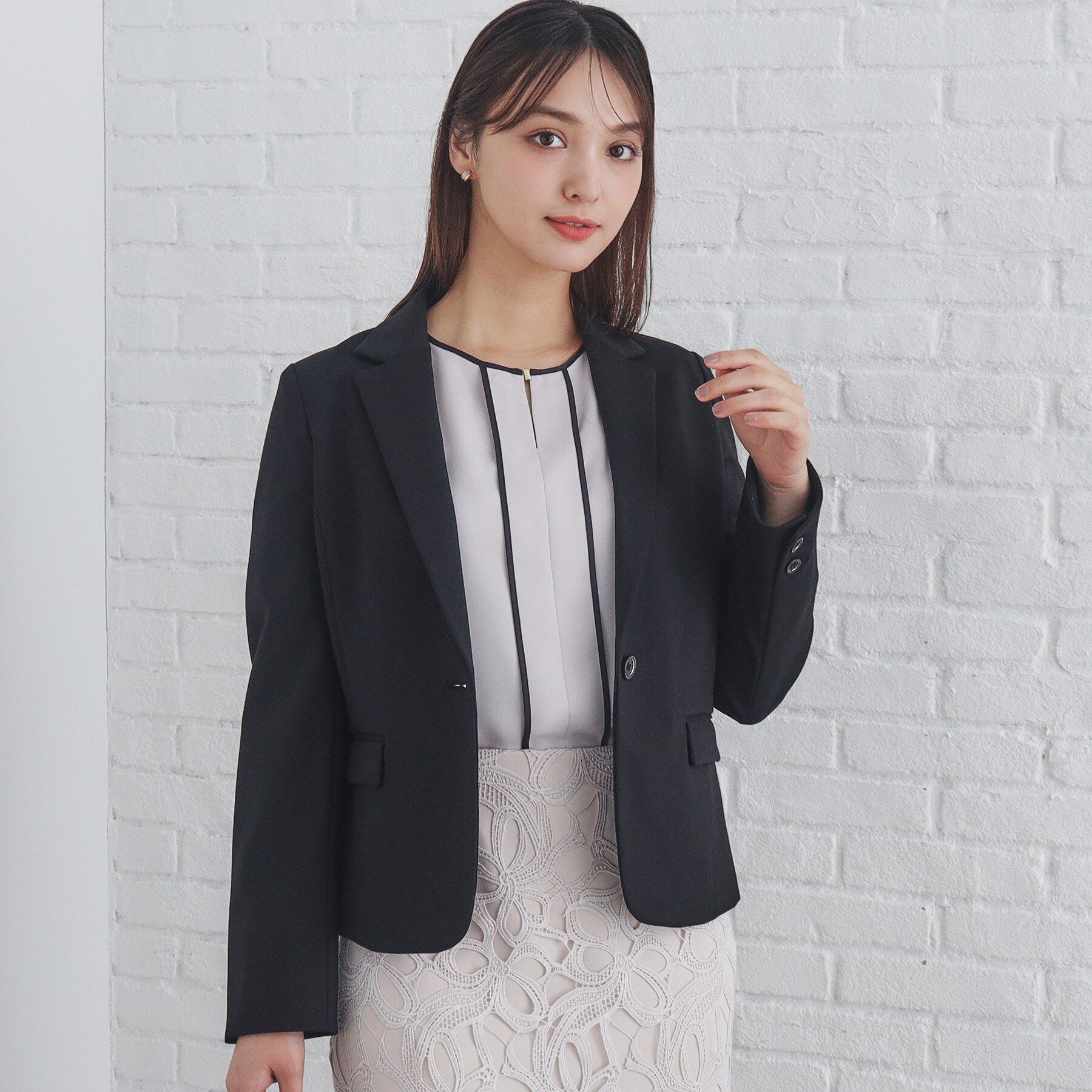 index「《5色展開/XS-LLサイズ》ストレッチテーラードジャケット/セットアップ対応【イージーアイロン】」|テーラードジャケット|ブラック(019)
