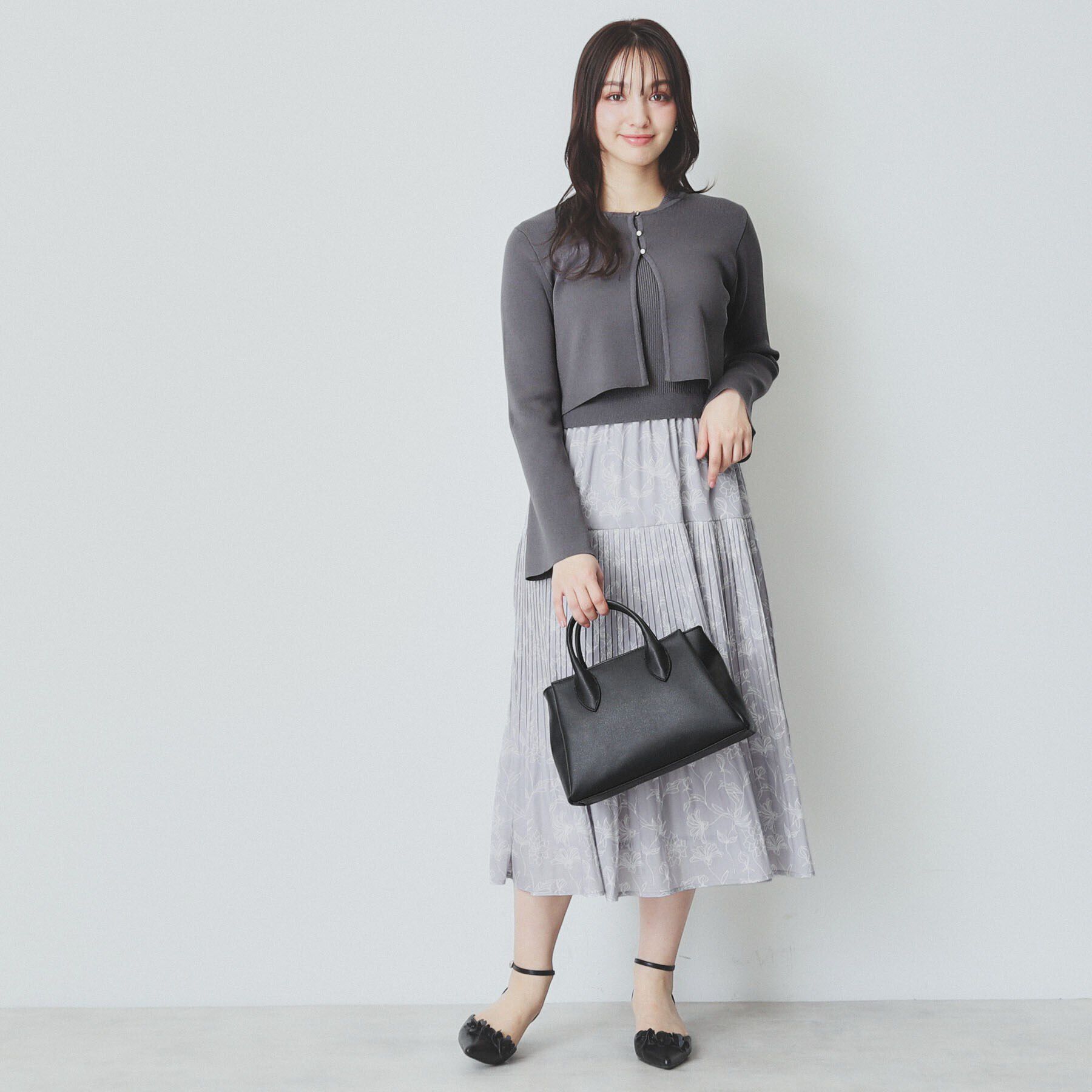 index「《ツインセット》カーディガン&times;ニットドッキングワンピース【洗濯機洗い可】」|スーツ|