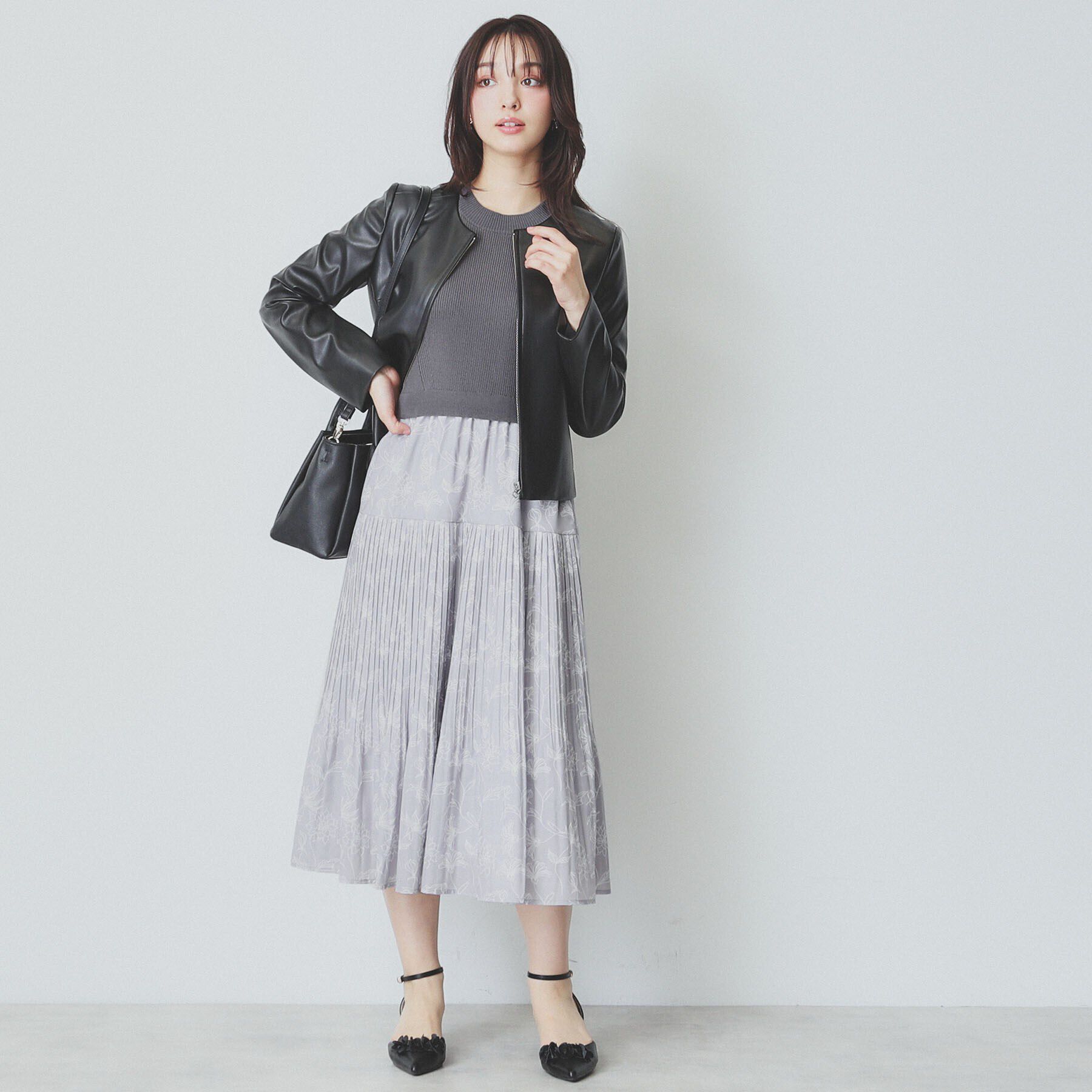 index「《ツインセット》カーディガン&times;ニットドッキングワンピース【洗濯機洗い可】」|スーツ|