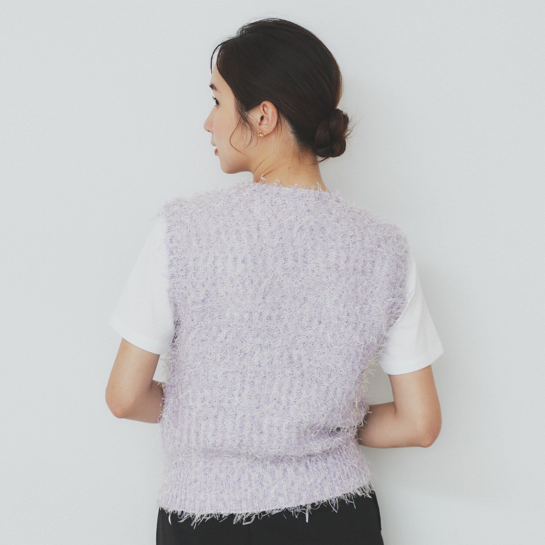 index「《Can Cam掲載》フリンジシャギーコンパクトベスト【洗濯機洗い可】」|ベスト・ジレ|