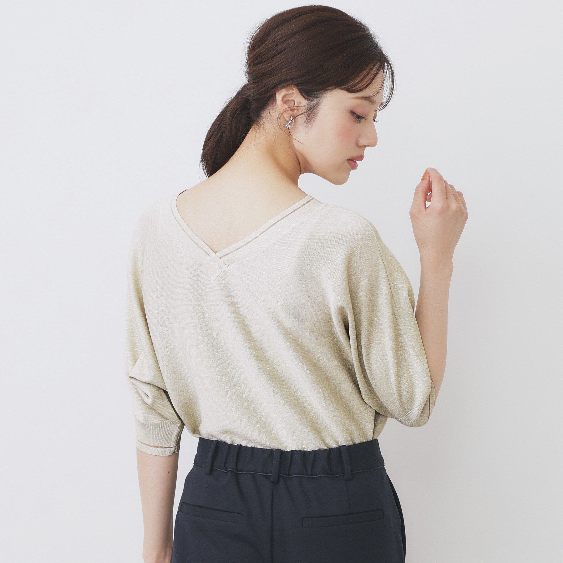 index「《5色展開》前後2WAY ドルマンスリーブニット【UVケア/抗ピル/洗濯機洗い可】」|ニット・セーター|