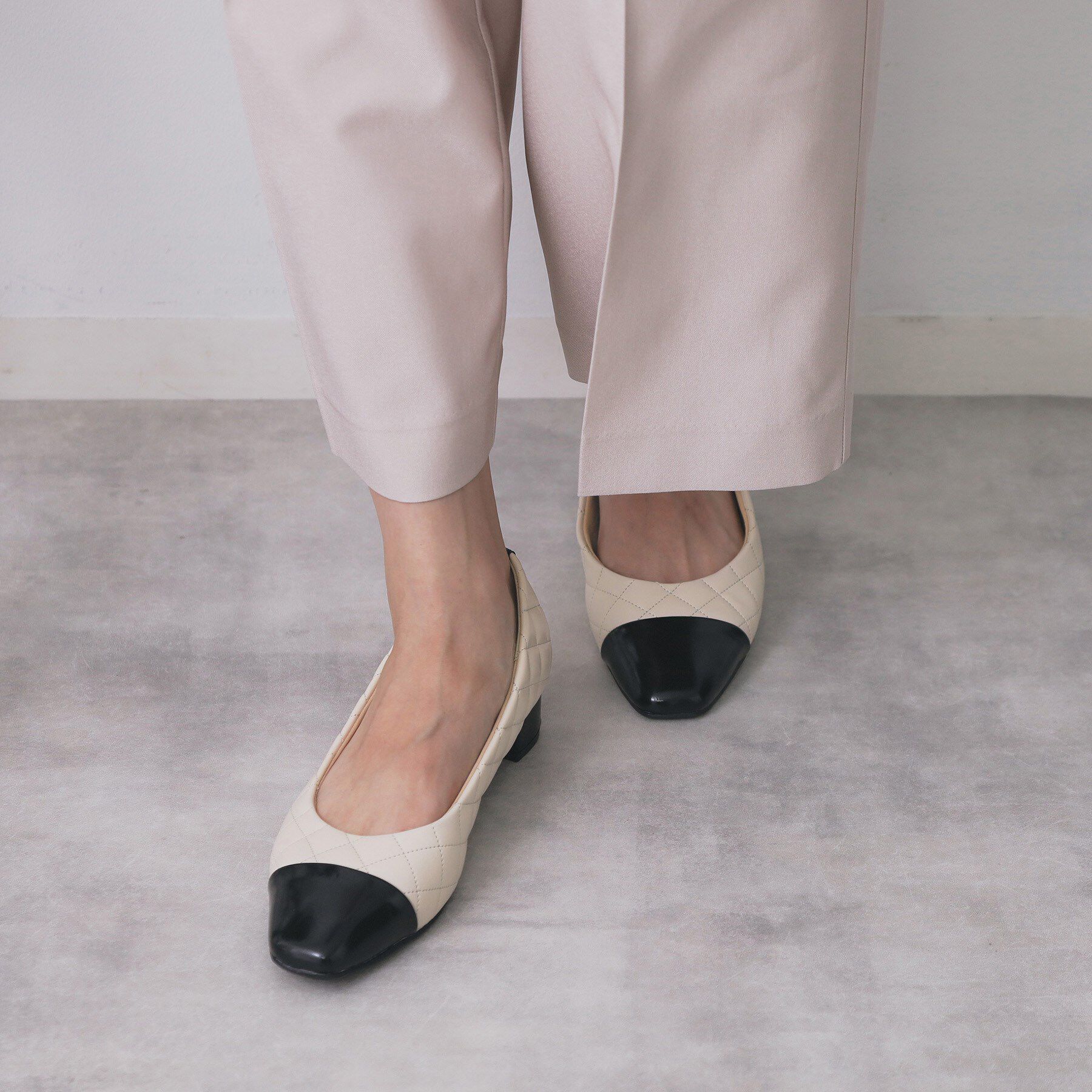 index「【2WAY】リボン取外し可能キルティングパンプス」|パンプス|