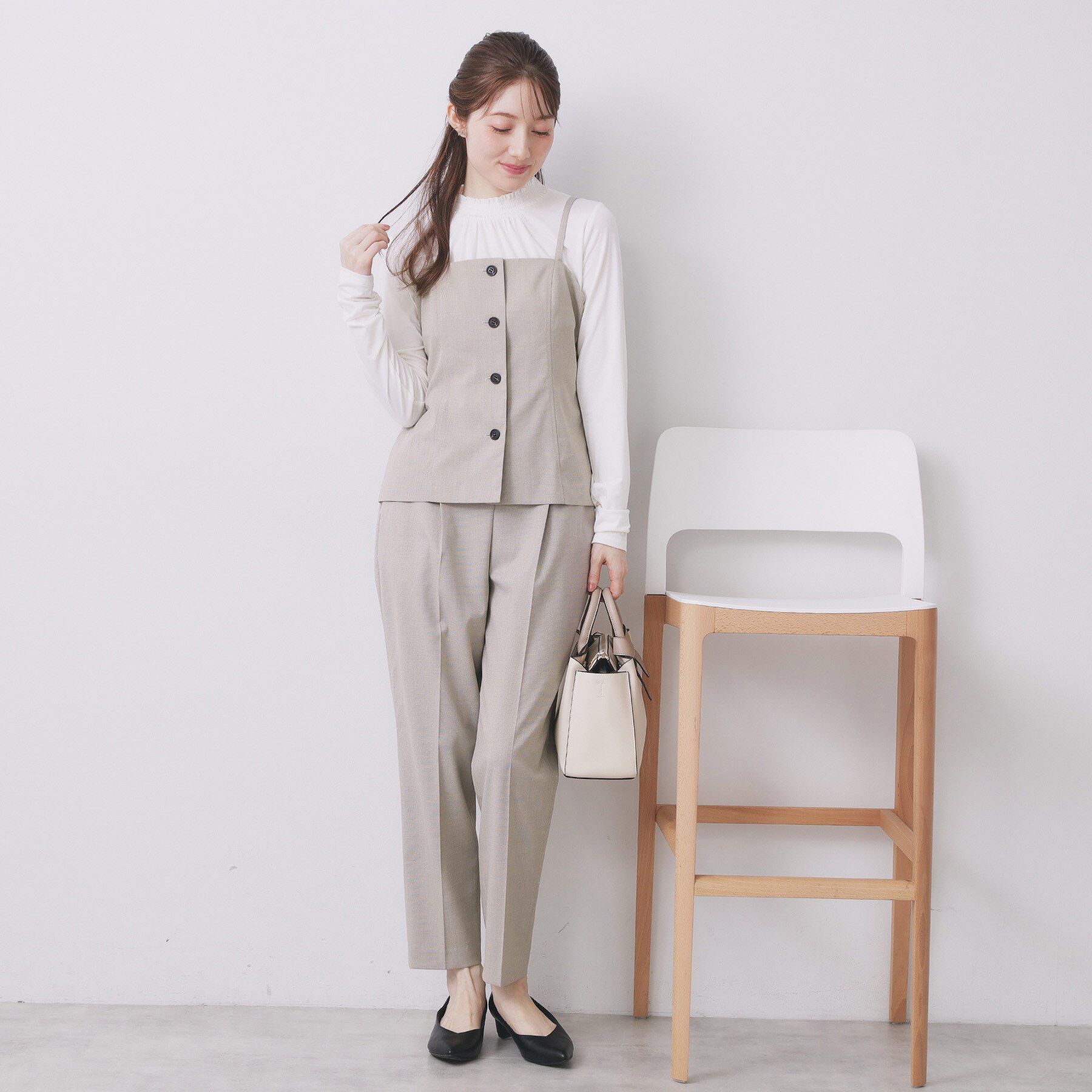 index「ウールライクストレッチキャミビスチェ/セットアップ対応【洗濯機OK】」|キャミソール|