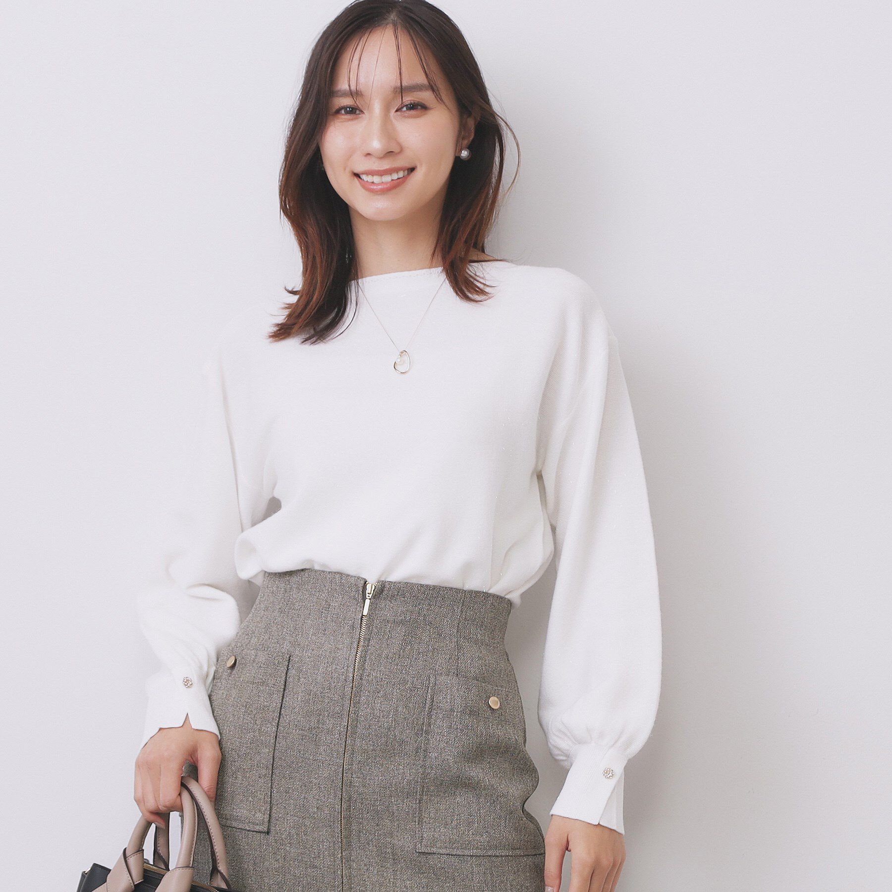 index「ラメガーター編みボートネックニット【洗濯機OK】《8col/XS～LL》」|ニット・セーター|