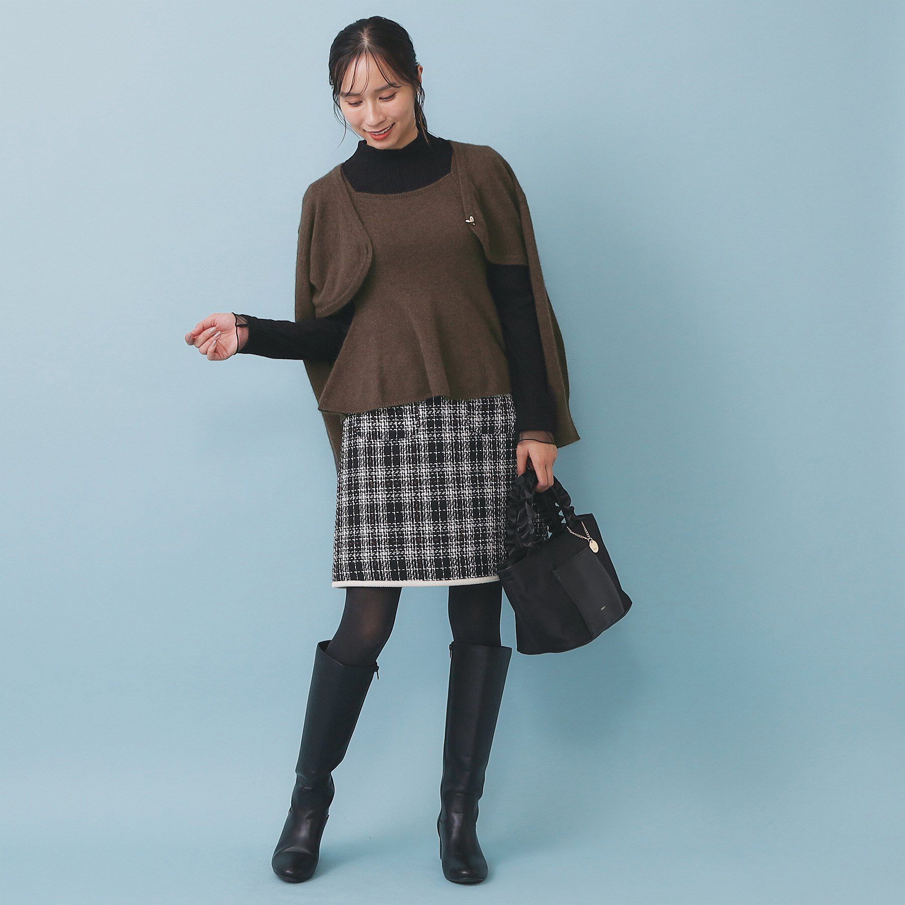 index「ペプラムニットキャミソール/アンサンブル対応【洗える】」|キャミソール|