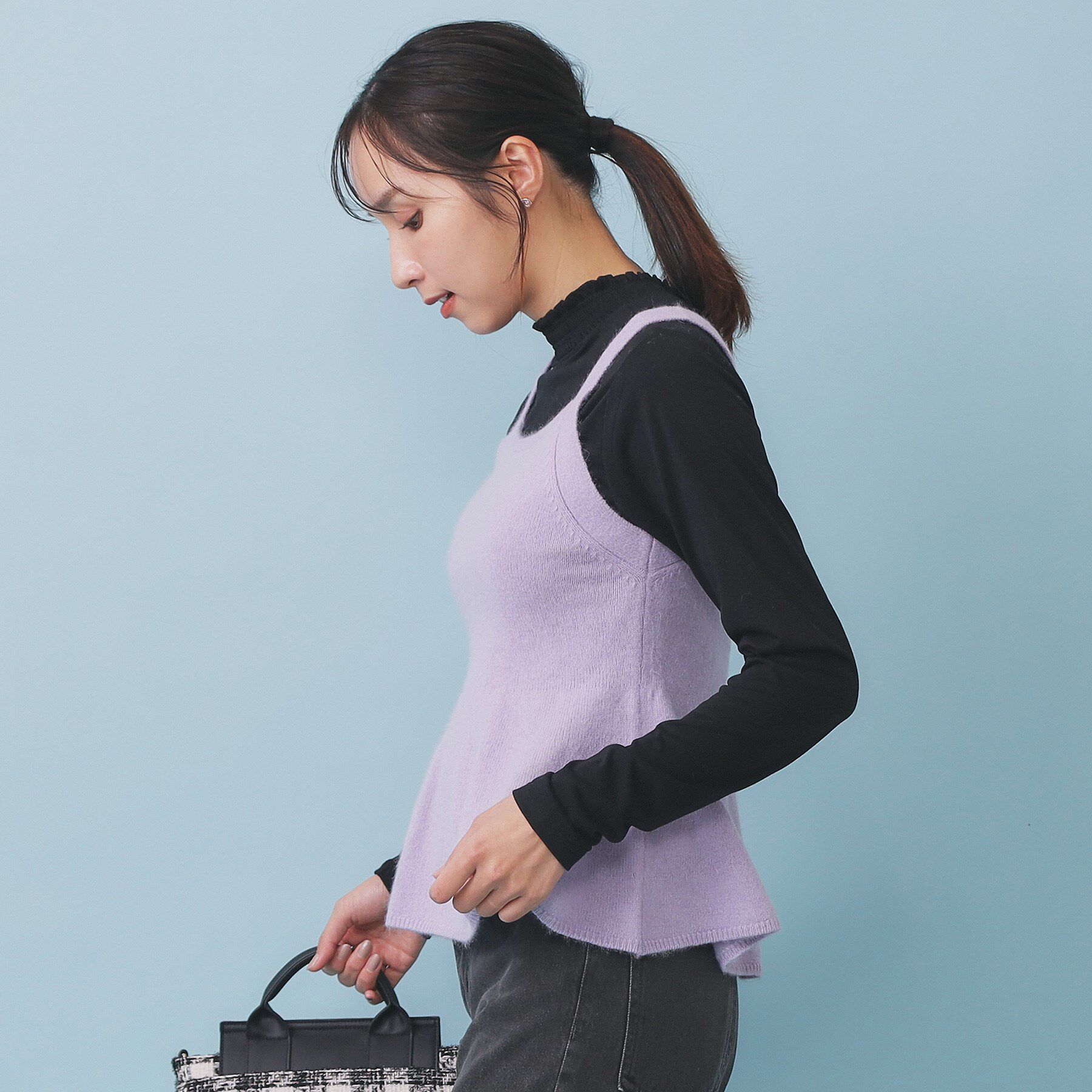 index「ペプラムニットキャミソール/アンサンブル対応【洗える】」|キャミソール|