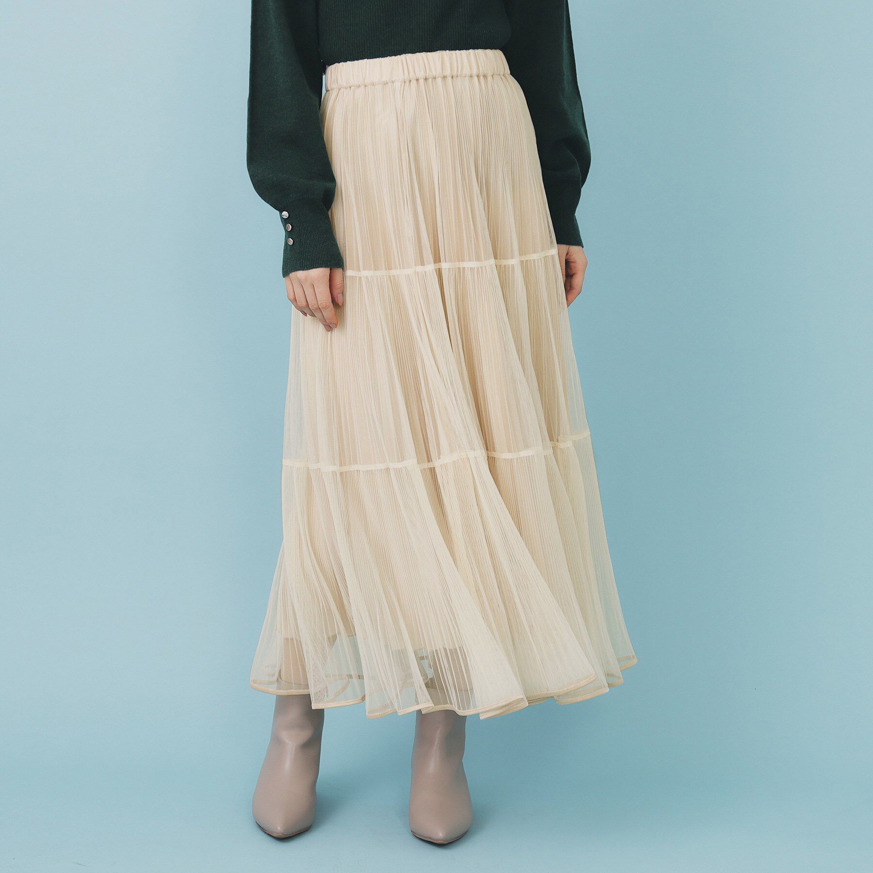 index「リバーシブルチュールティアードフレアスカート【洗濯機OK】」|スカート|