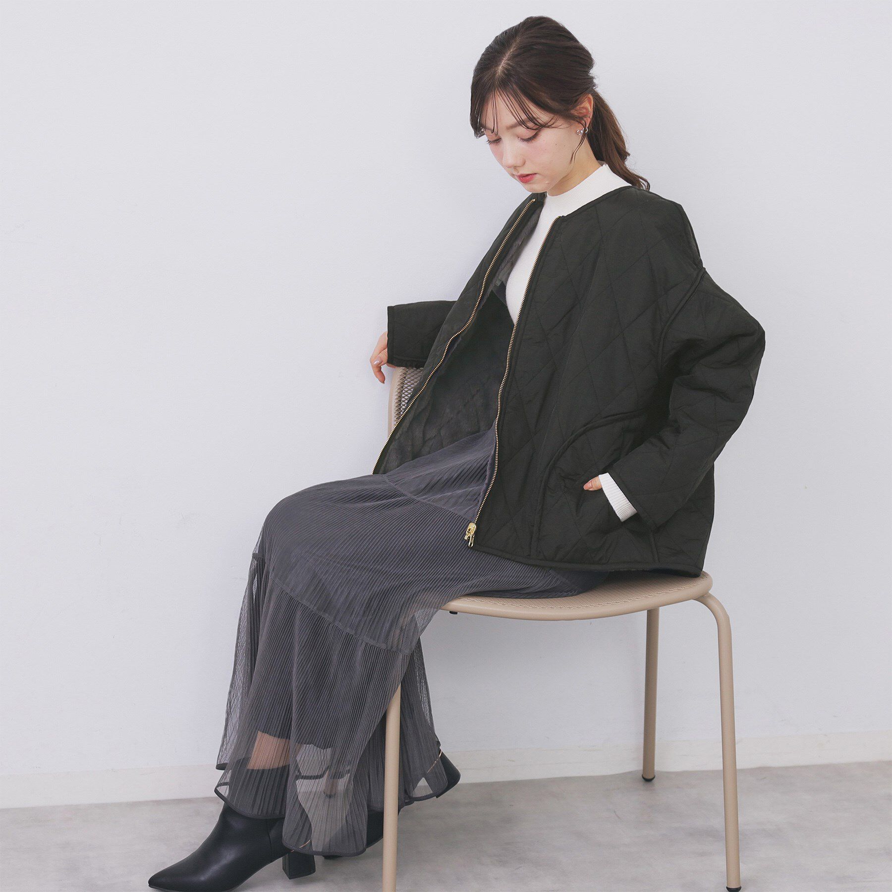 index「リバーシブル キルティングファーブルゾン【洗濯機OK】」|ブルゾン・スタジャン|