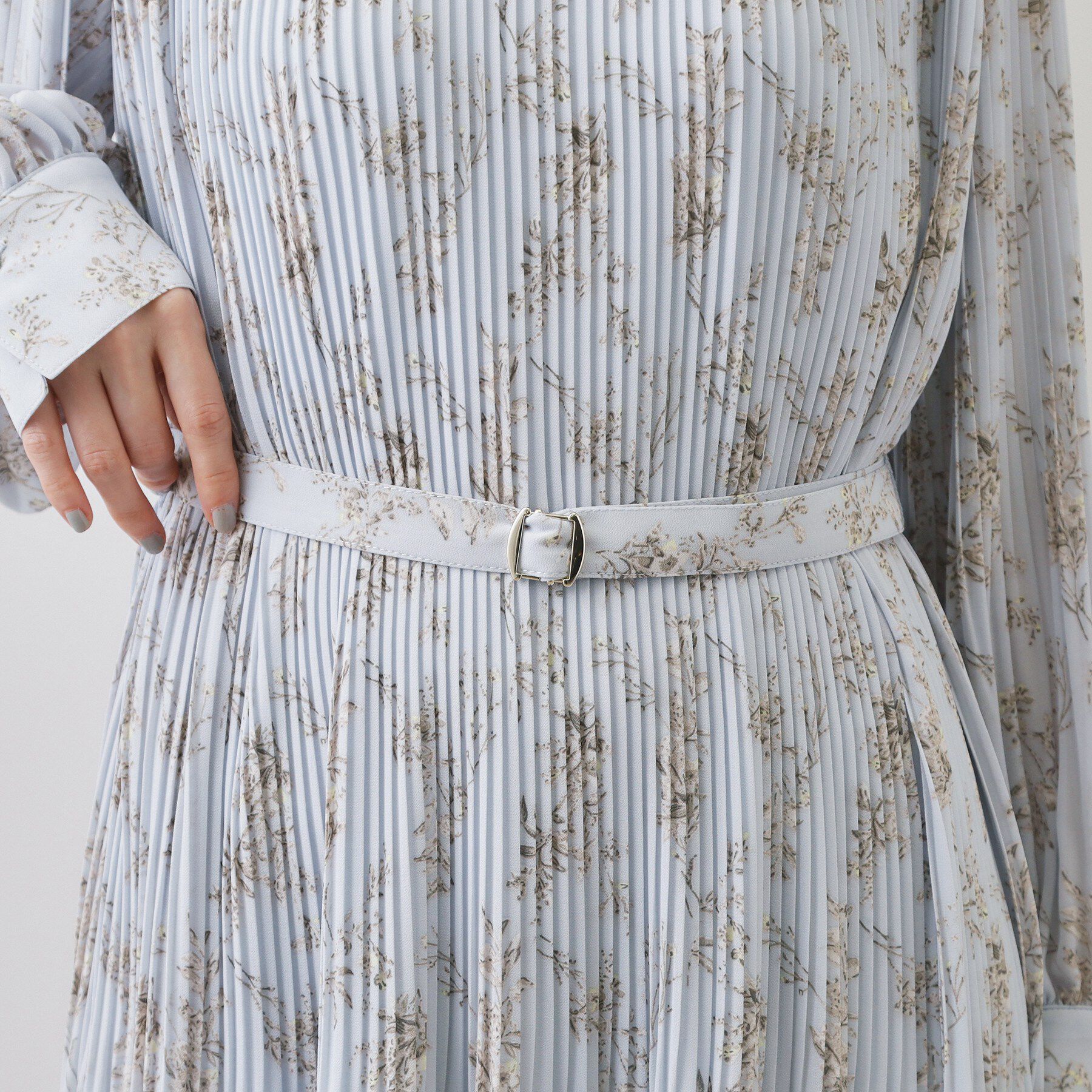 index「ベルト付きプリーツフレアワンピース【洗濯機OK/イージーアイロン/防シワ】《5col》」|ワンピース|