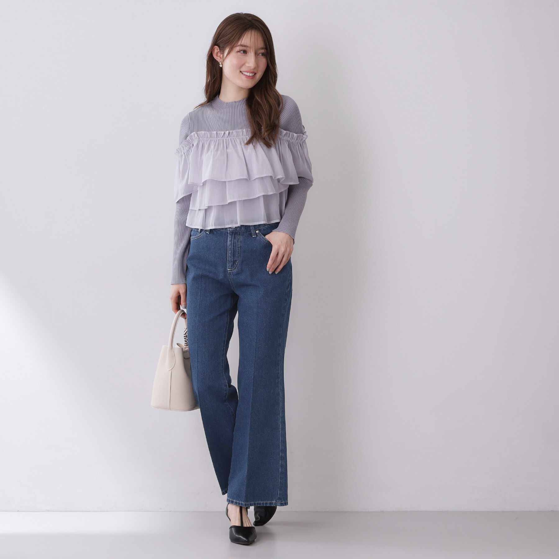 index「フレアデニムパンツ【洗濯機OK】」|デニム|