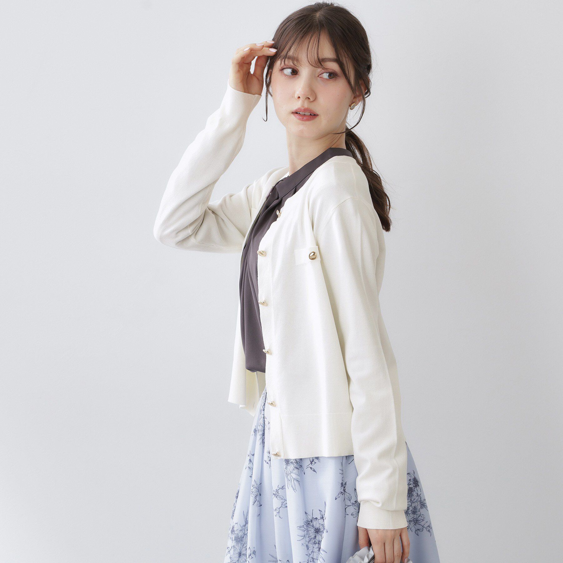 index「ボクシークルーネックカーディガン【洗濯機OK】《5col》」|カーディガン|