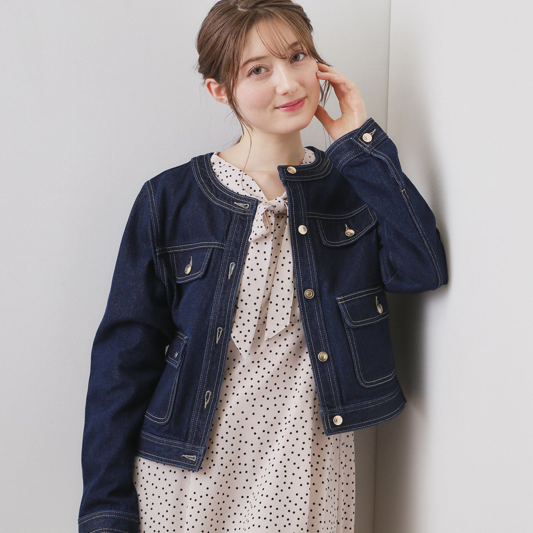 index「ミニマルノーカラーデニムジャケット【洗濯機OK】」|デニムジャケット|