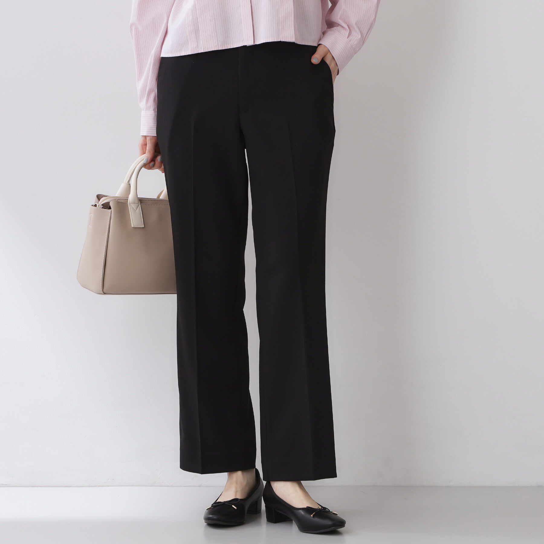 index「ストレッチスリムフレアパンツ【洗濯機OK】」|その他|ブラック(019)